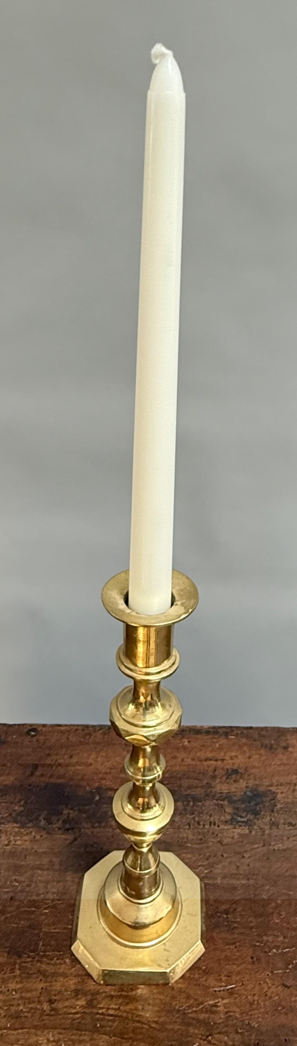 Victorian Late 19th Century English Brass Candlestick For Sale