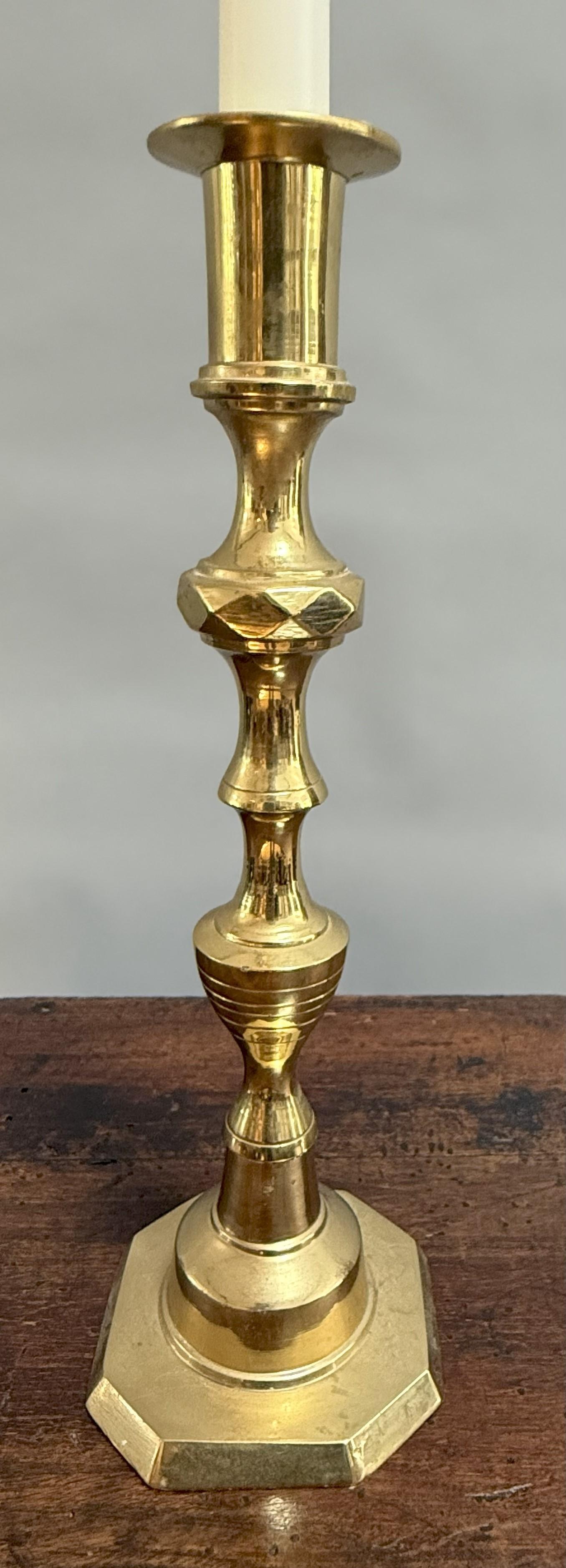 Cast Late 19th Century English Brass Candlestick For Sale