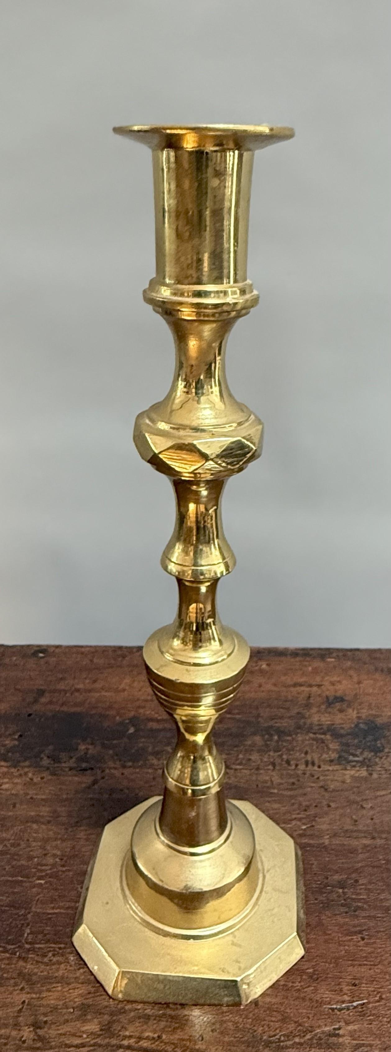 Metal Late 19th Century English Brass Candlestick For Sale