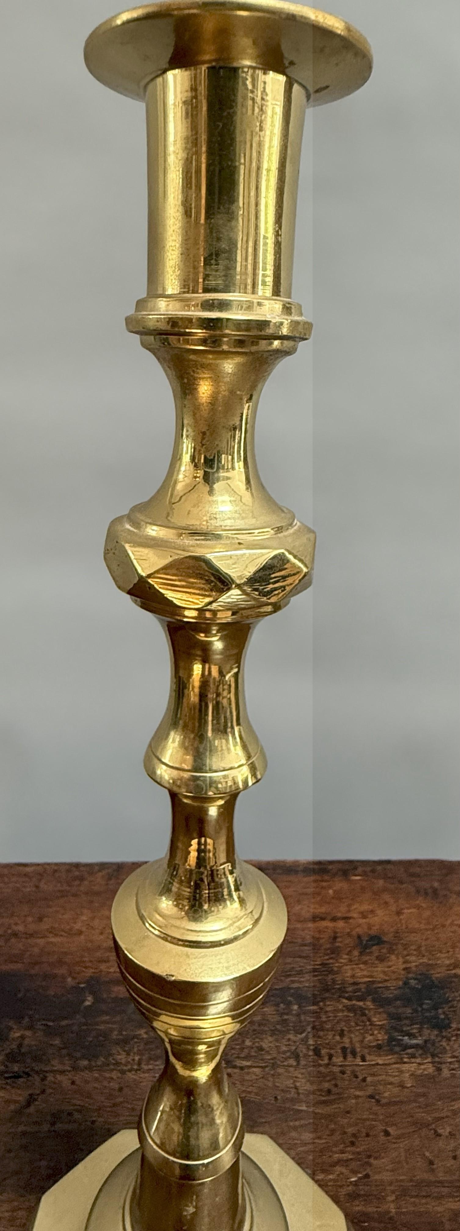 Late 19th Century English Brass Candlestick For Sale 2