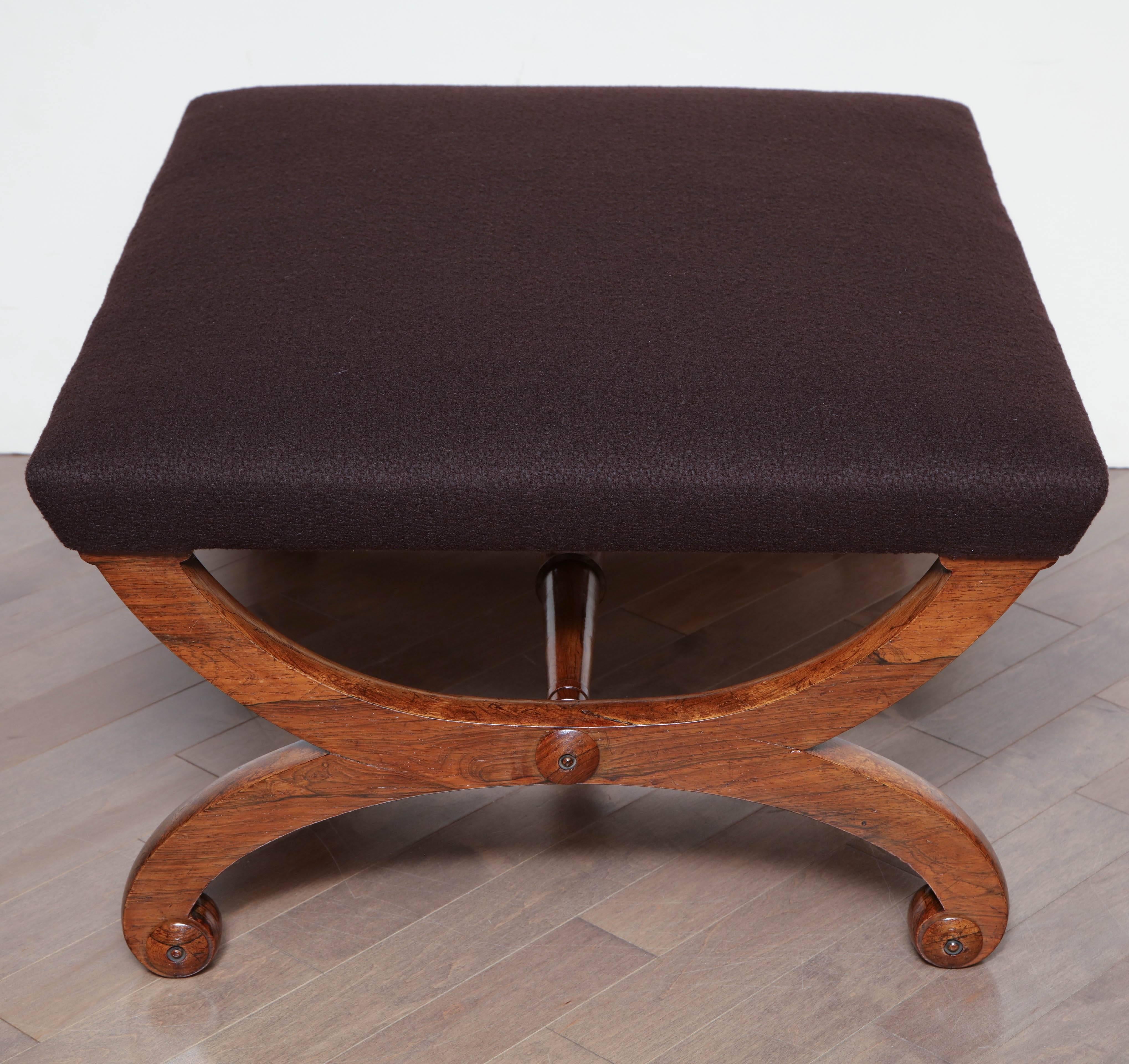 Mid-19th Century English, En Curule, Walnut, Over Scaled Stool 2