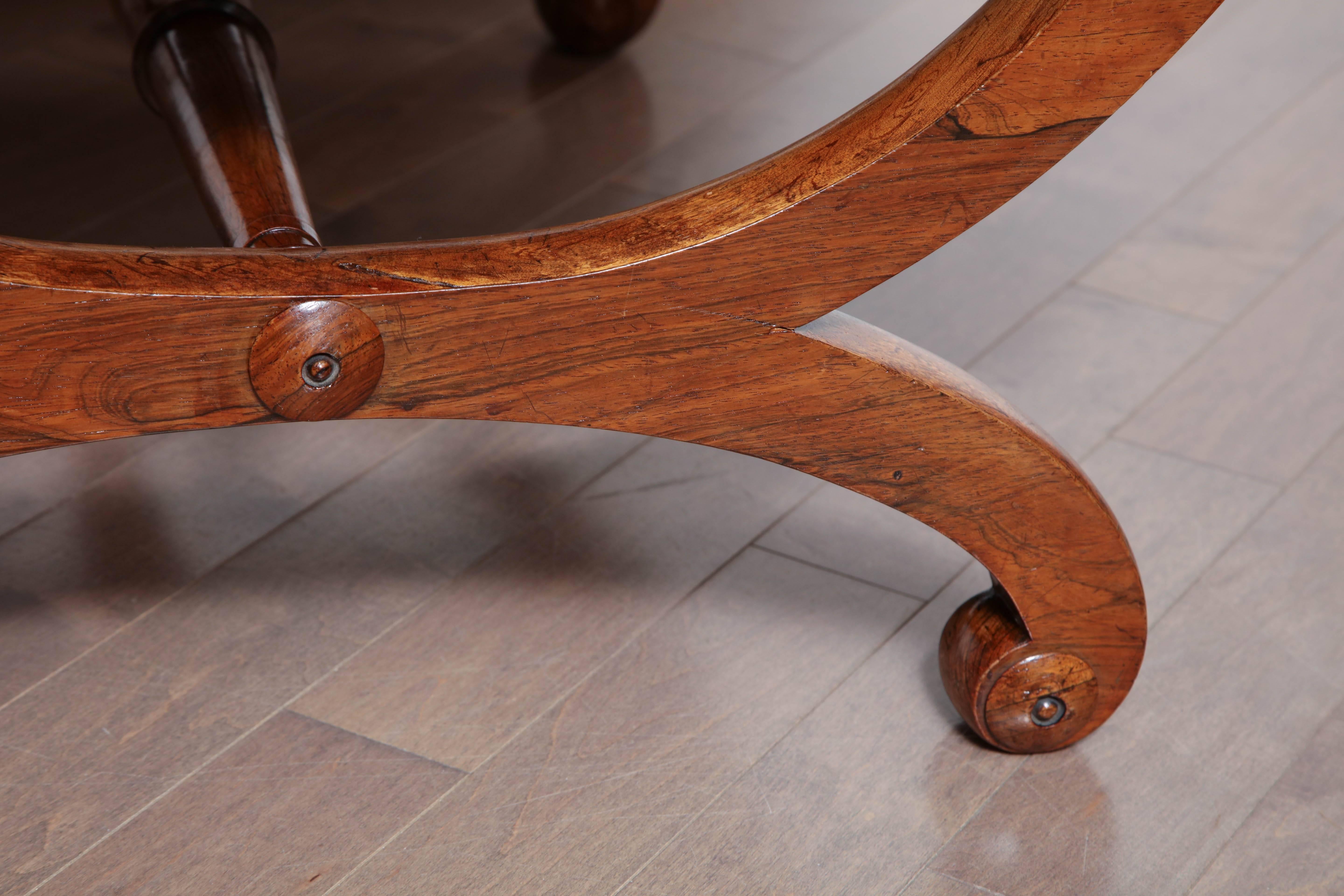 Mid-19th Century English, En Curule, Walnut, Over Scaled Stool 3