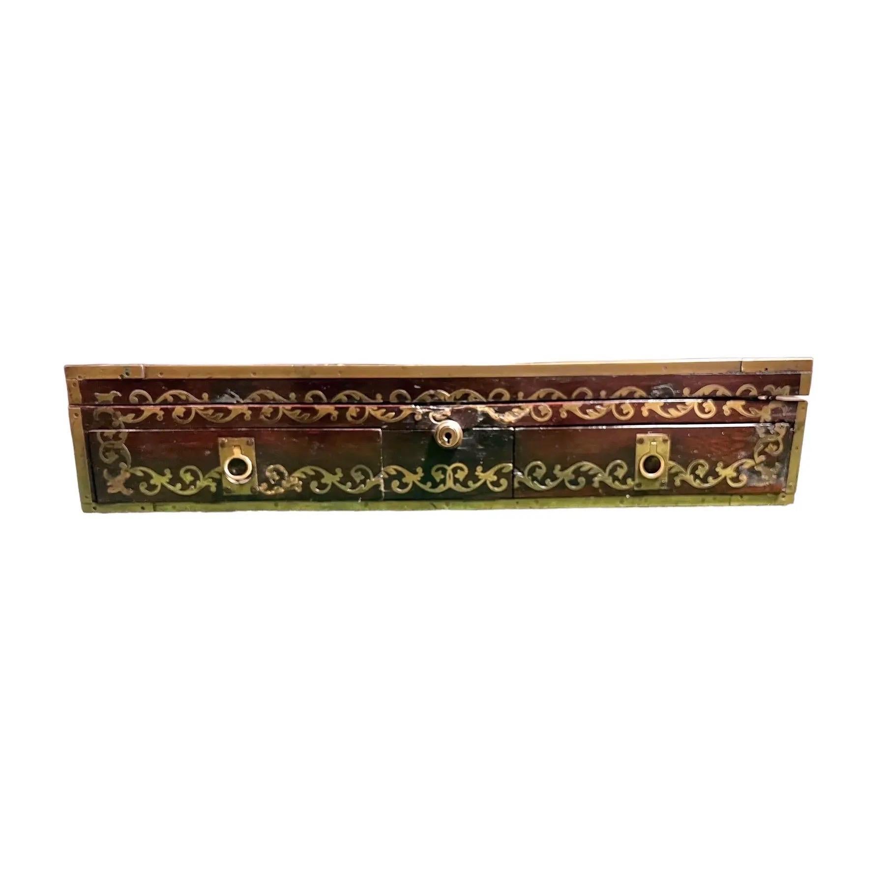 Victorian Mid 19th Century English Gentleman’s Traveling Chest by J.Braman, Circa 1860 For Sale