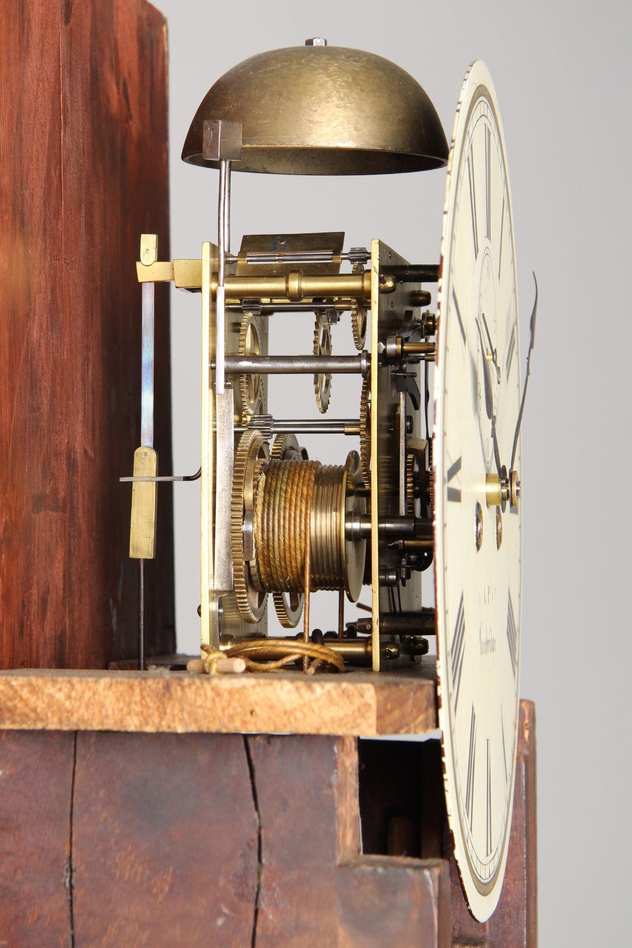 Mid 19th Century English Grandfather Clock with Painted Round Dial For Sale 6