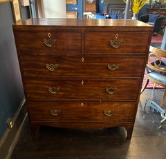 Mid-19th Century English Honduras Mahogany Georgian Chest of Drawers