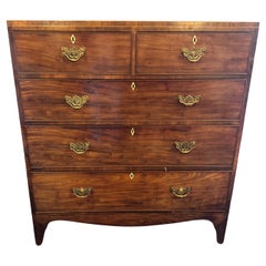 Mid-19th Century English Honduras Mahogany Georgian Chest of Drawers