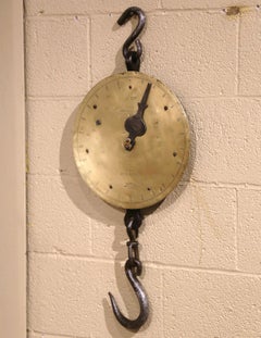 Mid-19th Century English Iron and Copper Hanging Trade Spring Balance