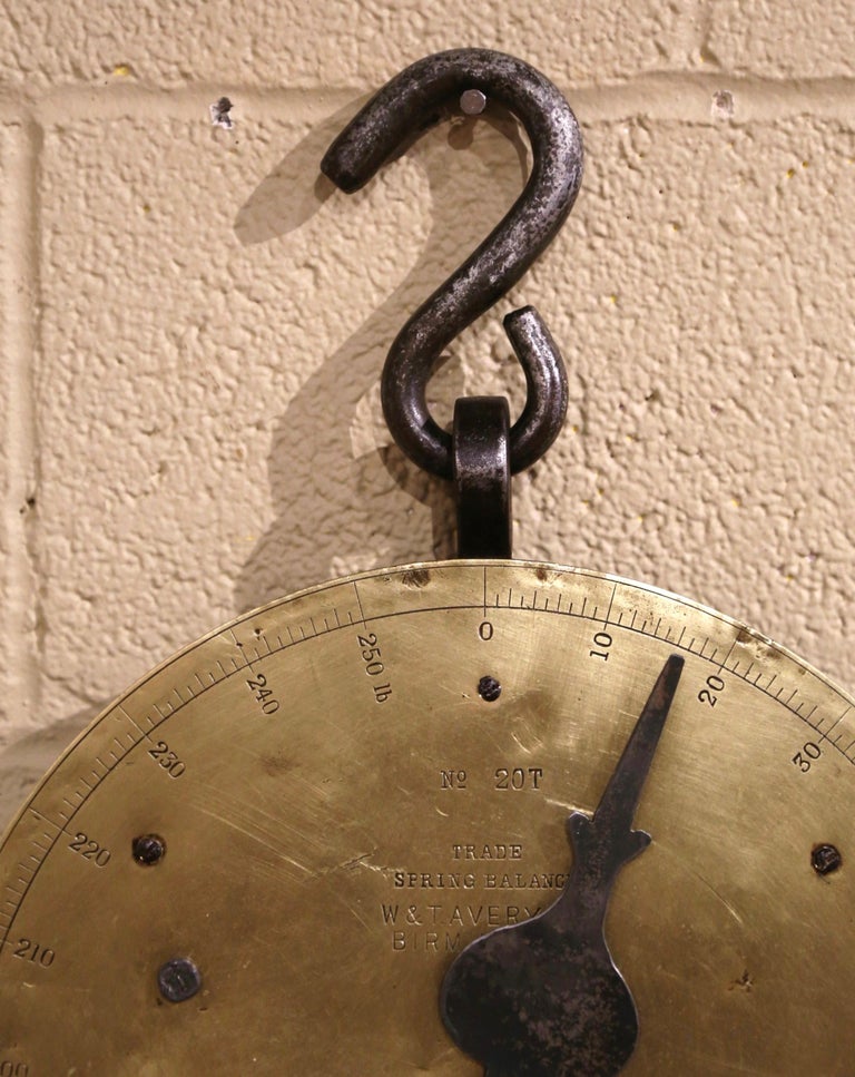 Mid19th Century English Iron and Copper Hanging Trade Spring Balance