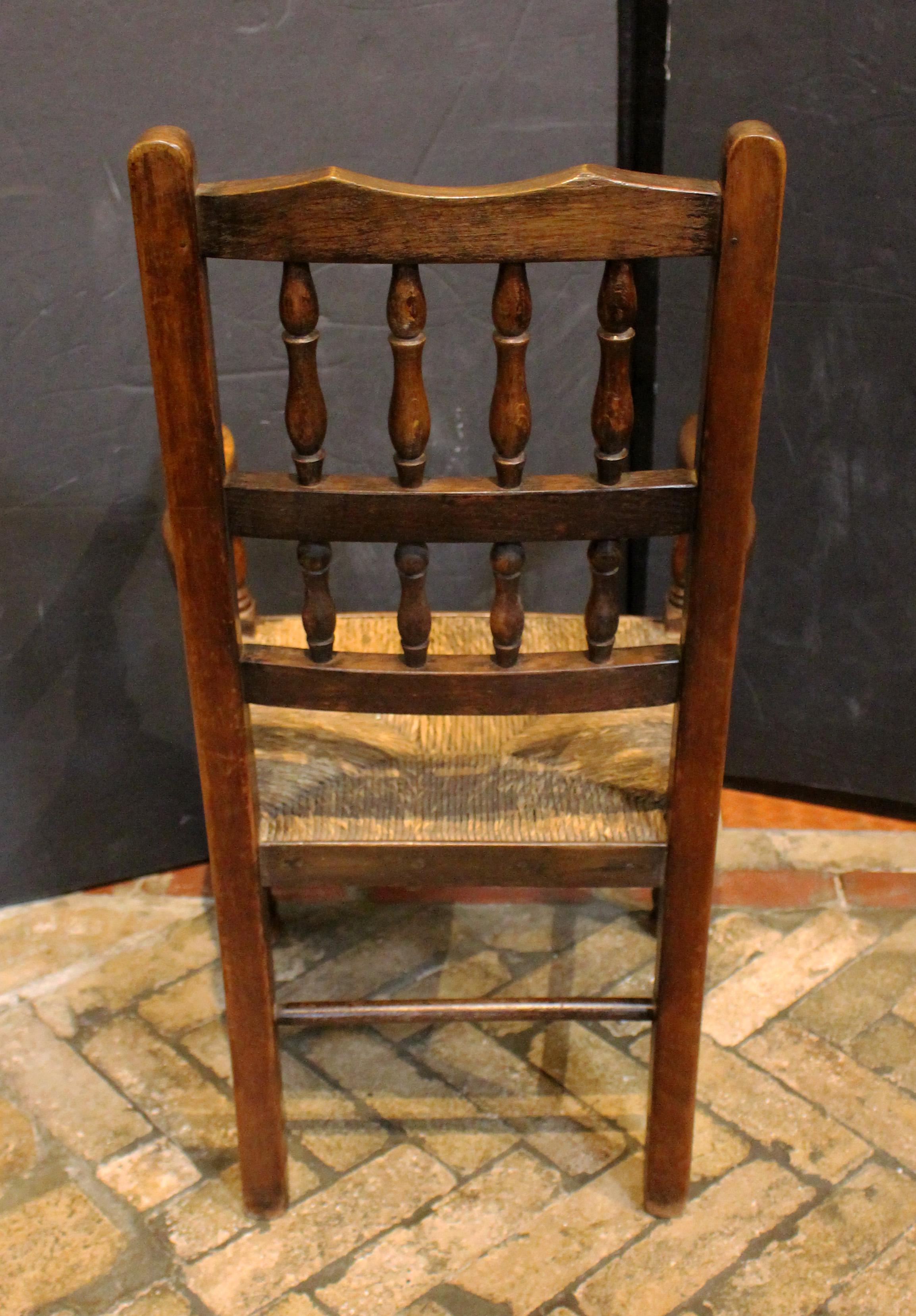 Queen Anne Mid-19th Century English Lancashire Child's Arm Chair
