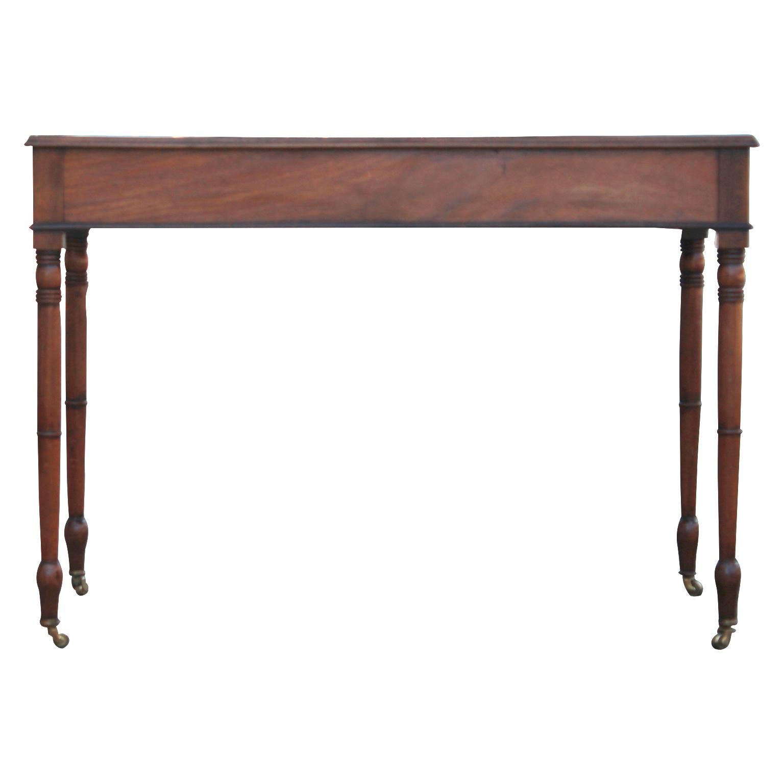 Mid-19th Century English Leather Top Two-Drawer Writing Desk 2