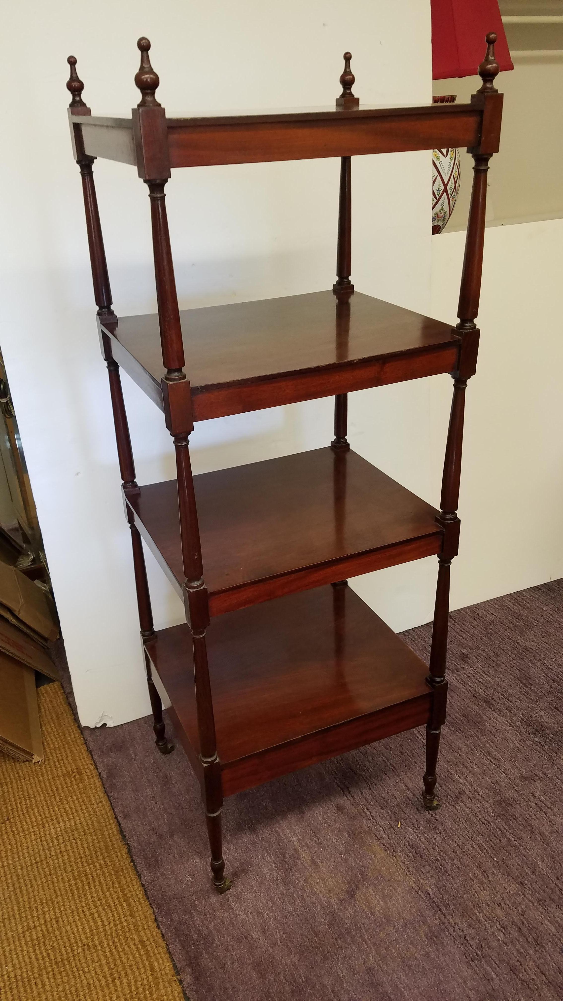 Mid 19th Century English Mahogany Four Tiered Etagere For Sale 1