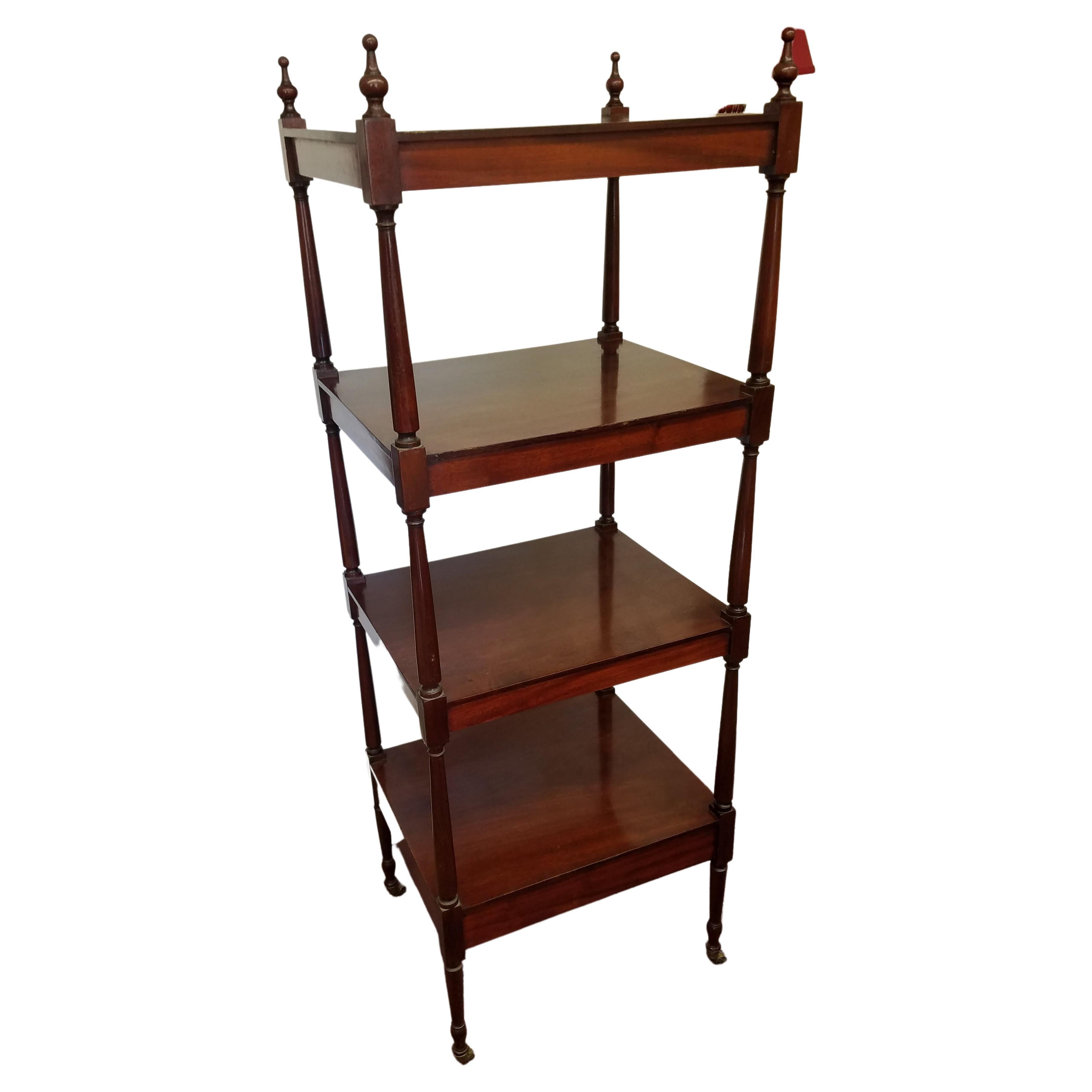 Mid 19th Century English Mahogany Four Tiered Etagere For Sale