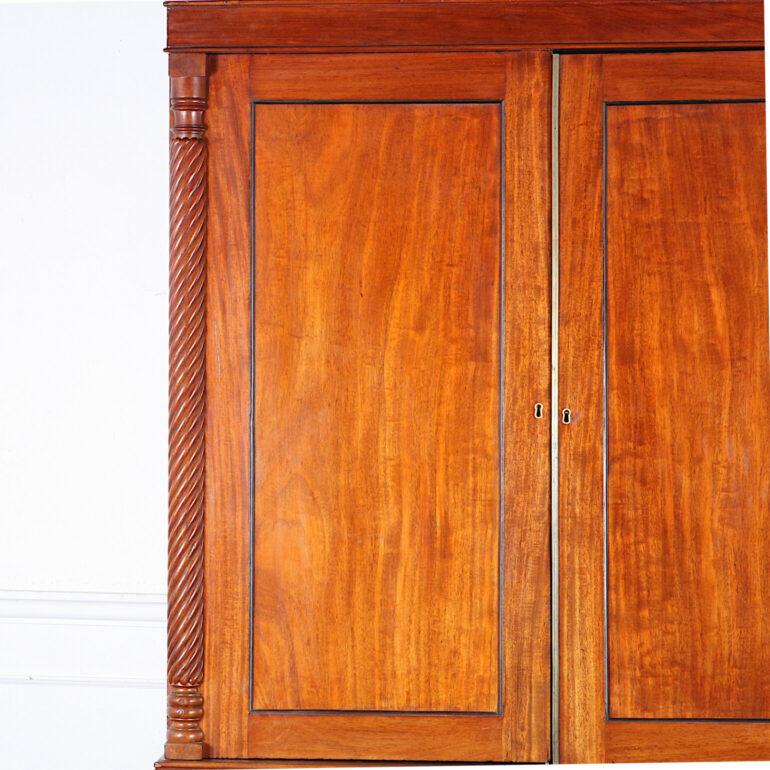 Mid-19th Century English Mahogany Linen Press 2