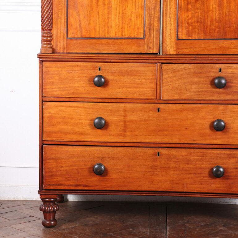 Mid-19th Century English Mahogany Linen Press 3