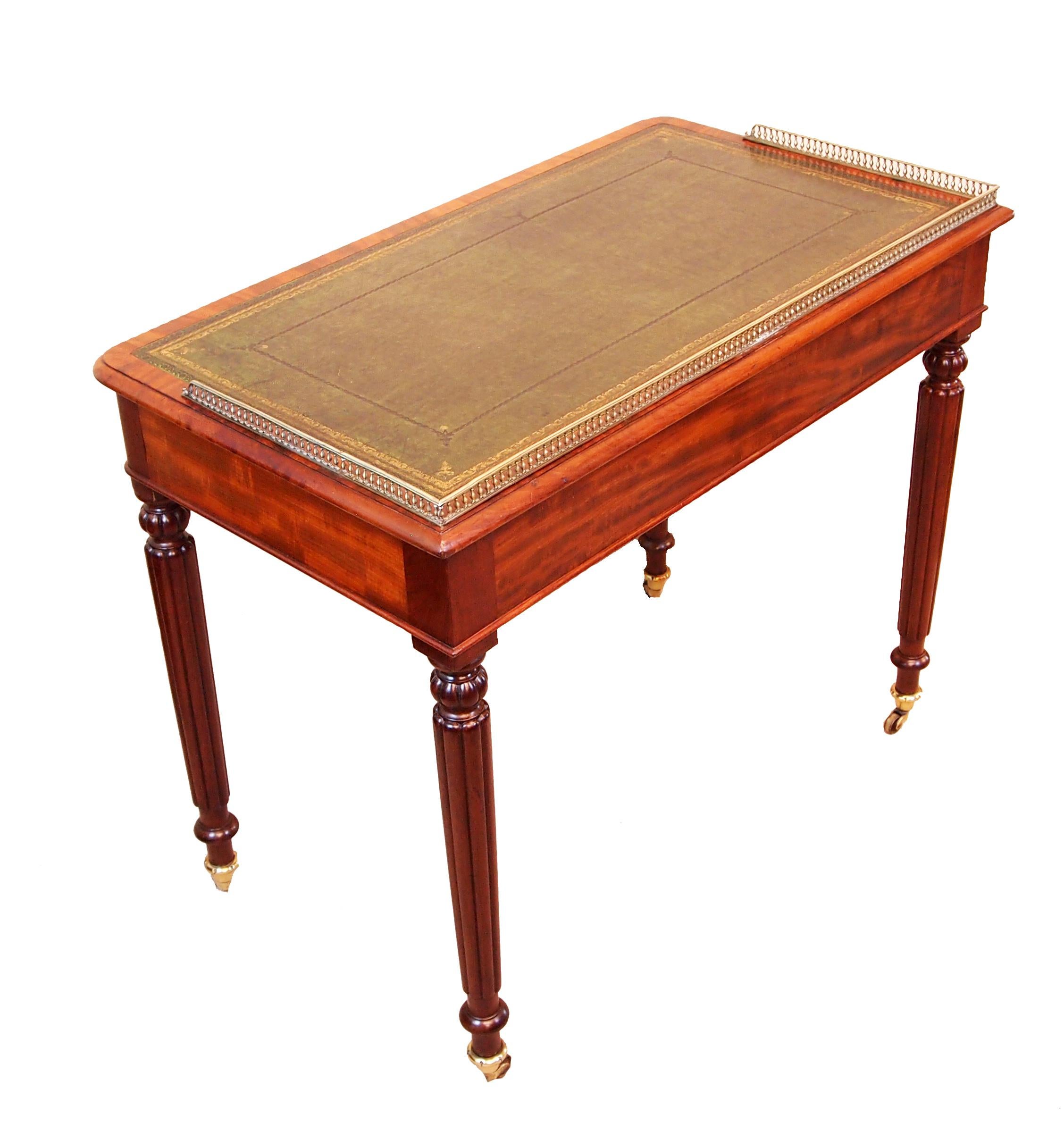 Mid-19th Century English Mahogany Victorian Writing Table 2