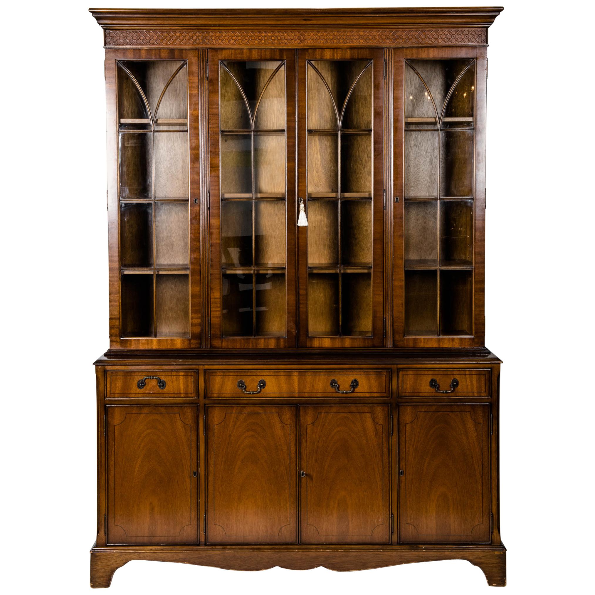 Mid-19th Century English Mahogany Wood Hutch / Cabinet