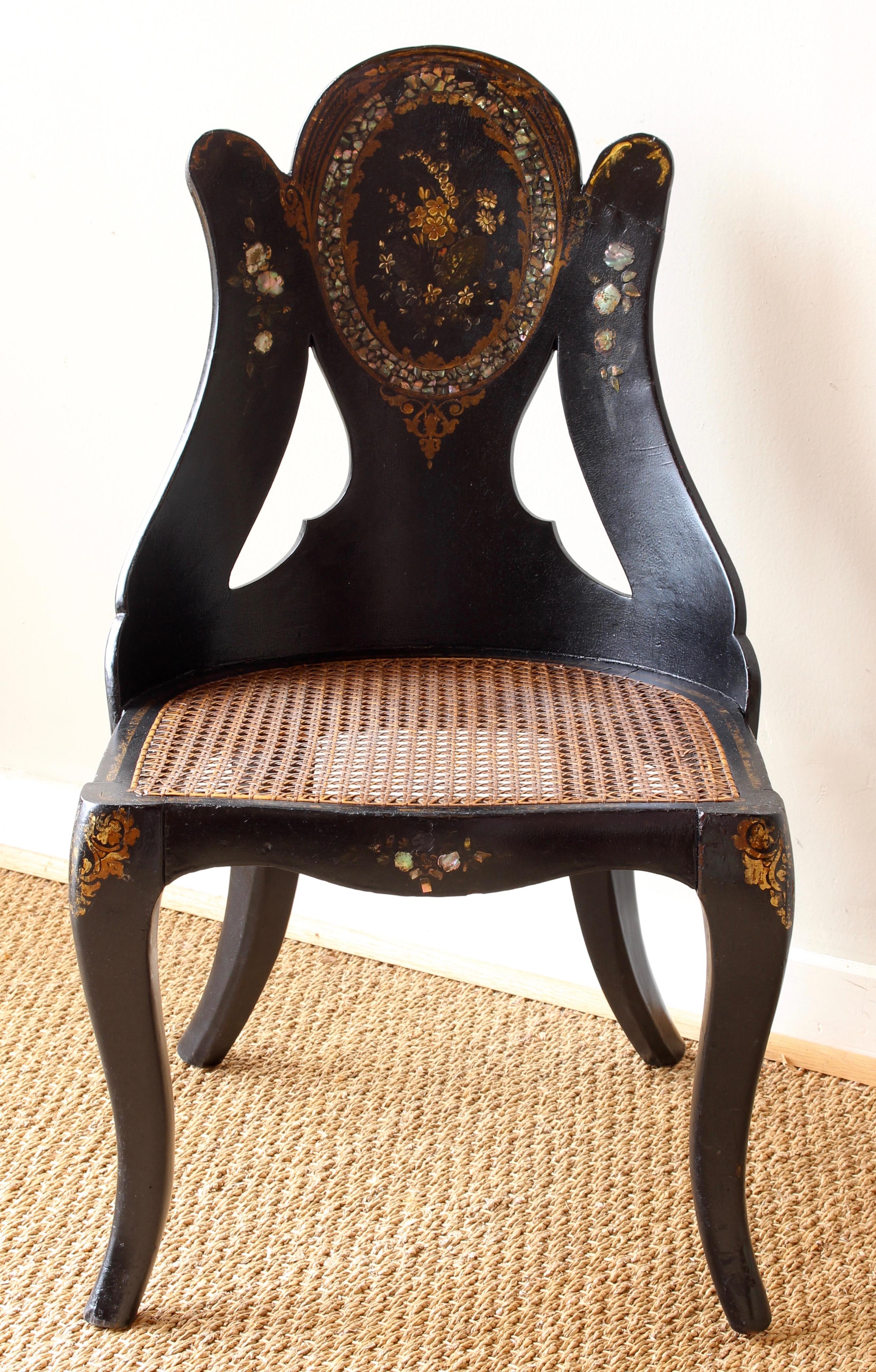 Mid-19th Century English Papier Mâché Chair 2