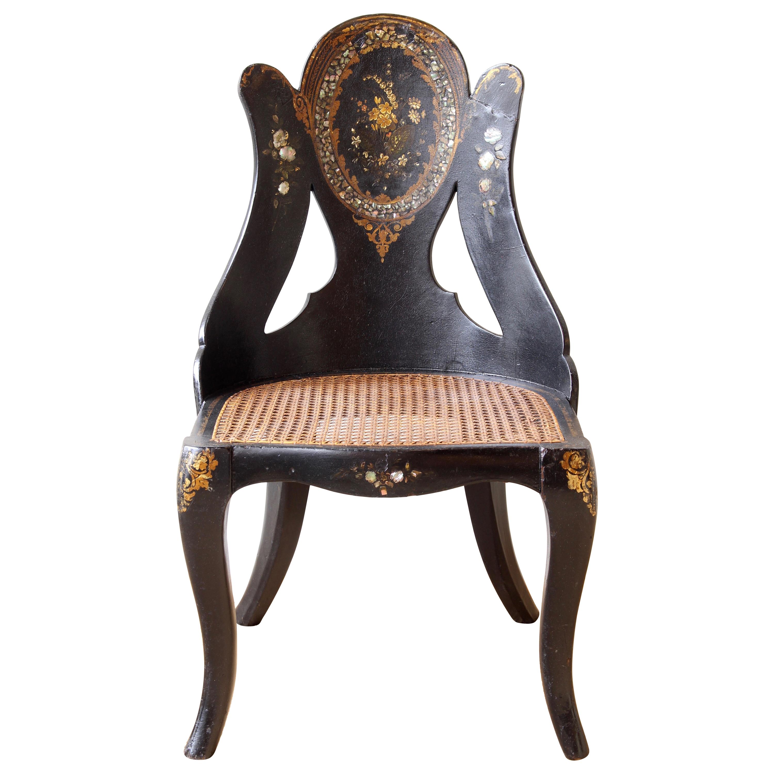 Mid-19th Century English Papier Mâché Chair