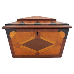 Mid-19th Century English Parquetry Inlaid Tea Caddy