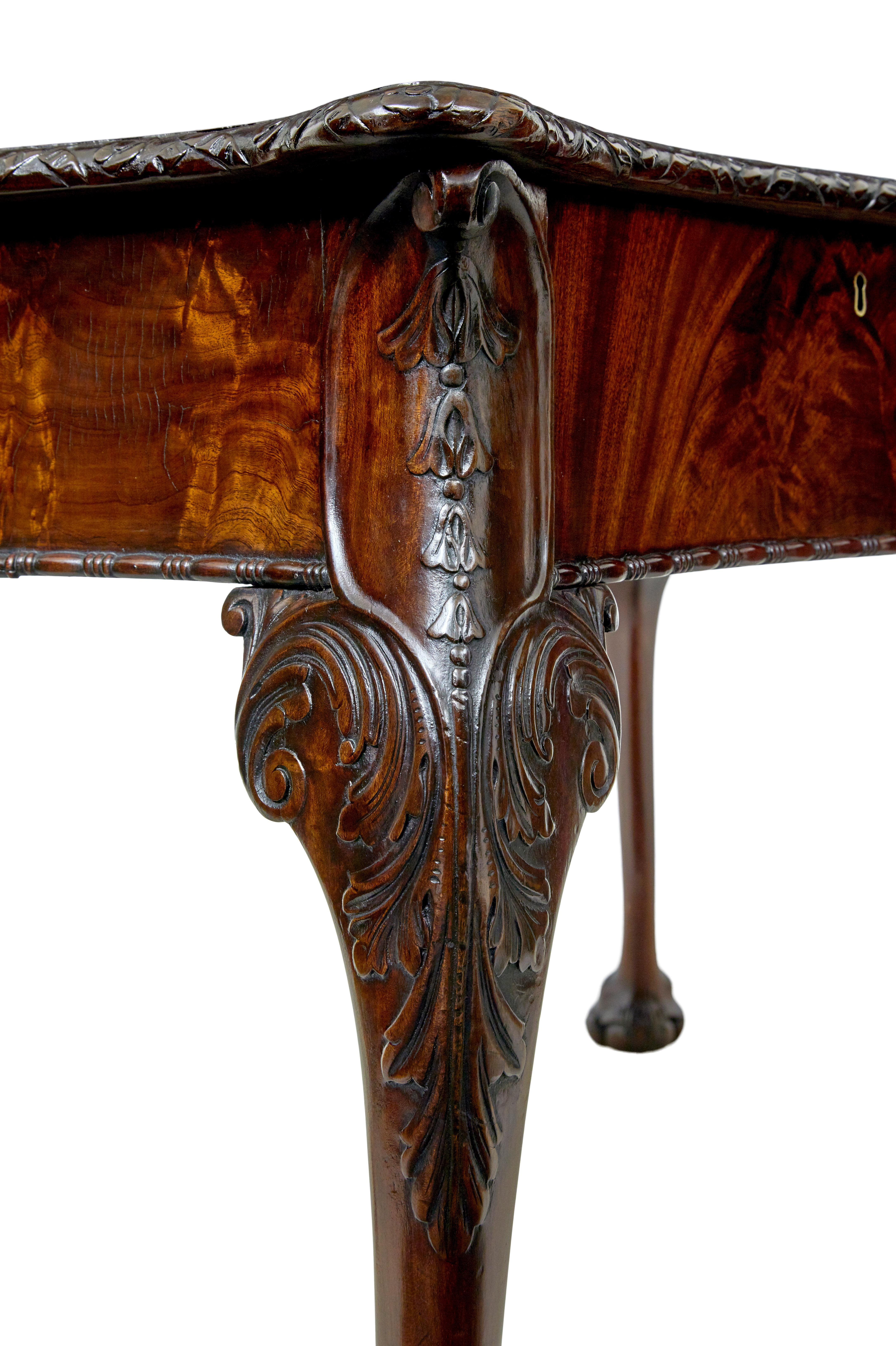 Mid 19th century English partners desk in the Chippendale taste For Sale 4