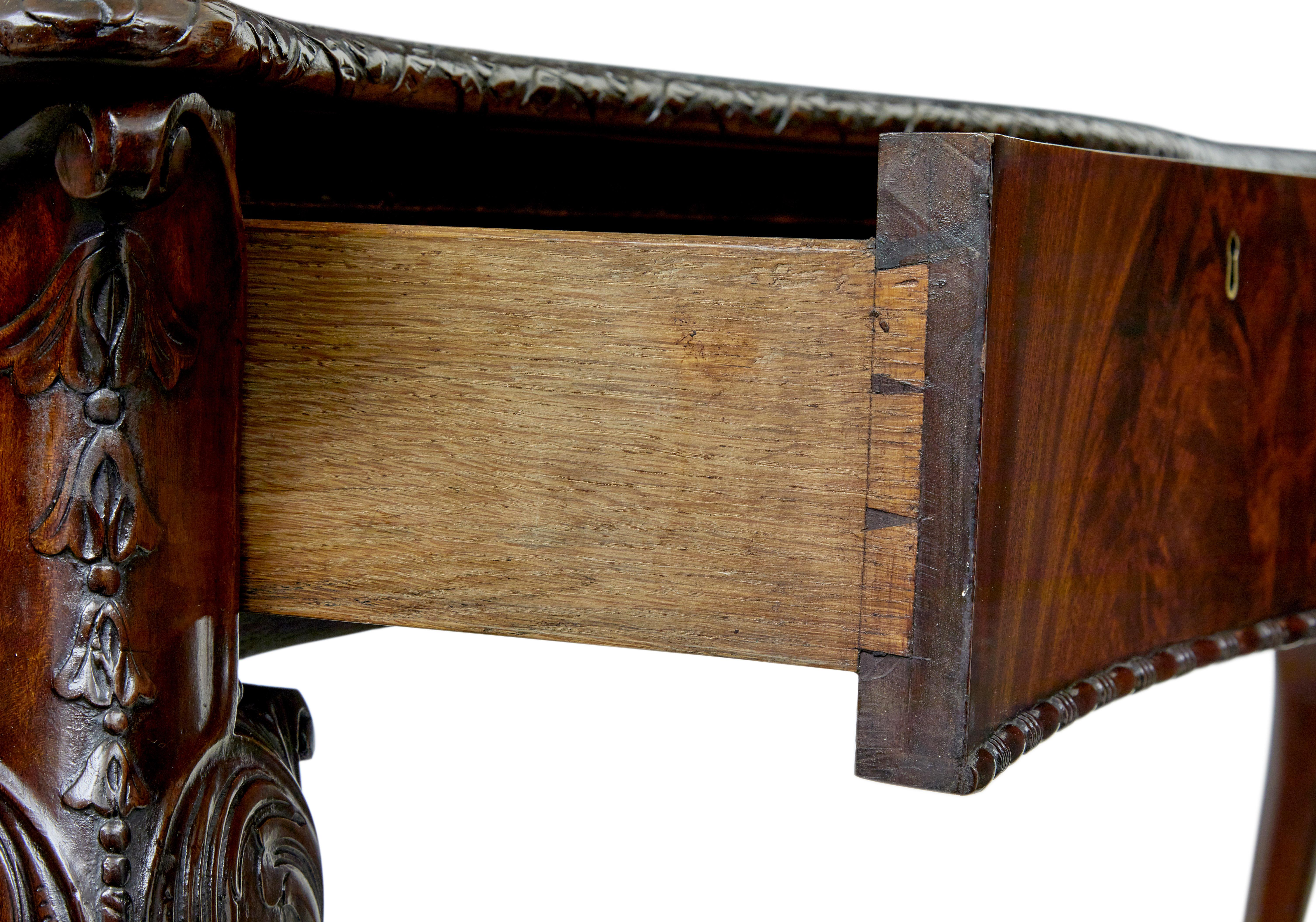 Mid 19th century English partners desk in the Chippendale taste For Sale 5