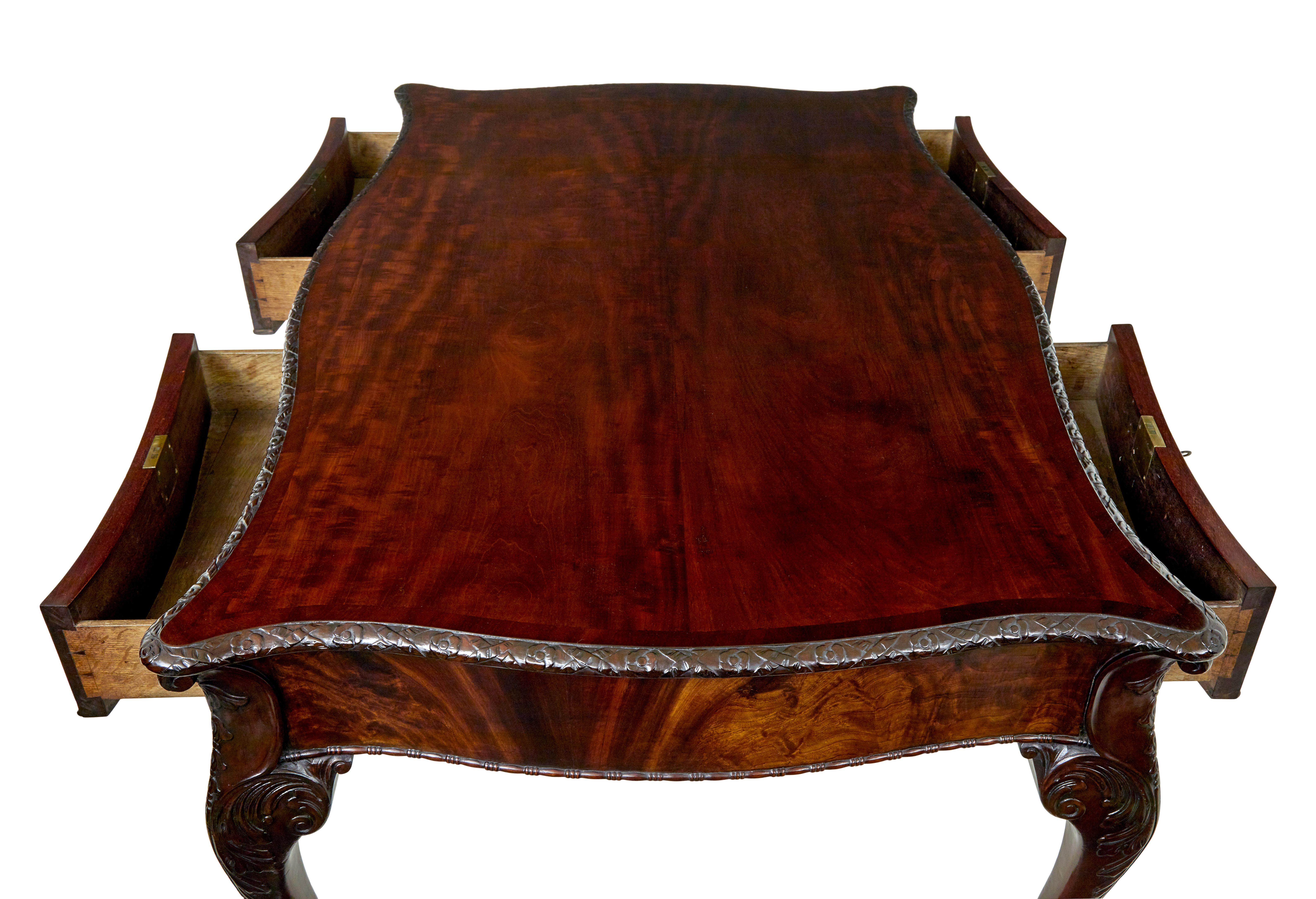 Mid 19th century English partners desk in the Chippendale taste For Sale 7