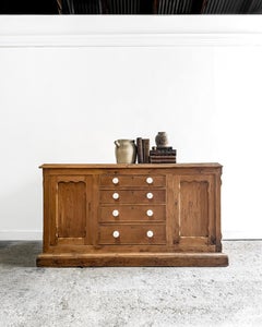 Mid-19th Century English Pine Blanket Chest with Porcelain Knobs