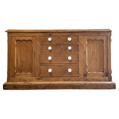 Mid-19th Century English Pine Blanket Chest with Porcelain Knobs