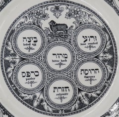 Mid-19th Century English Pottery Passover Plate