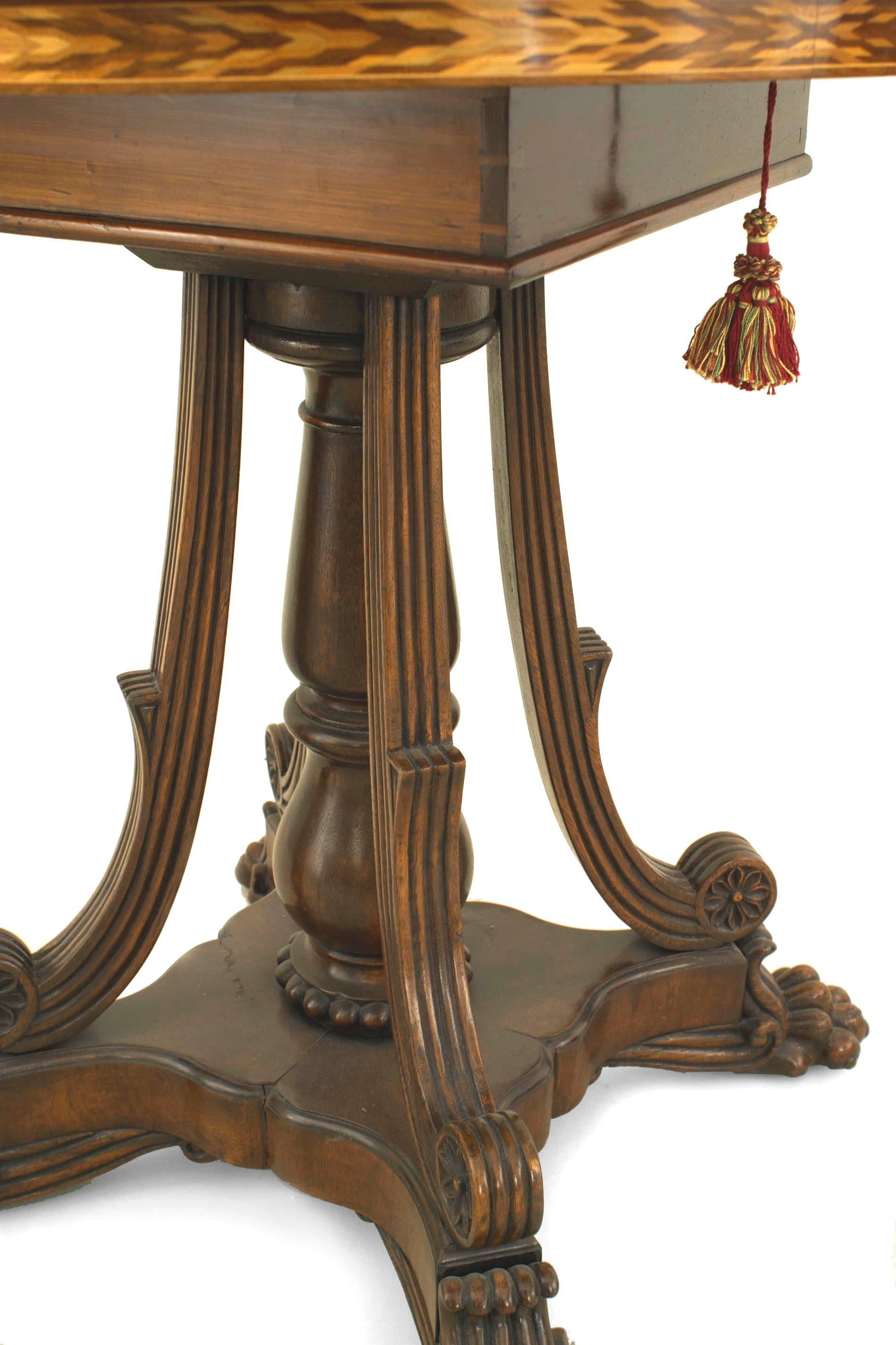 Mid-19th Century English Regency Style Marquetry Flip-Top End Table 1
