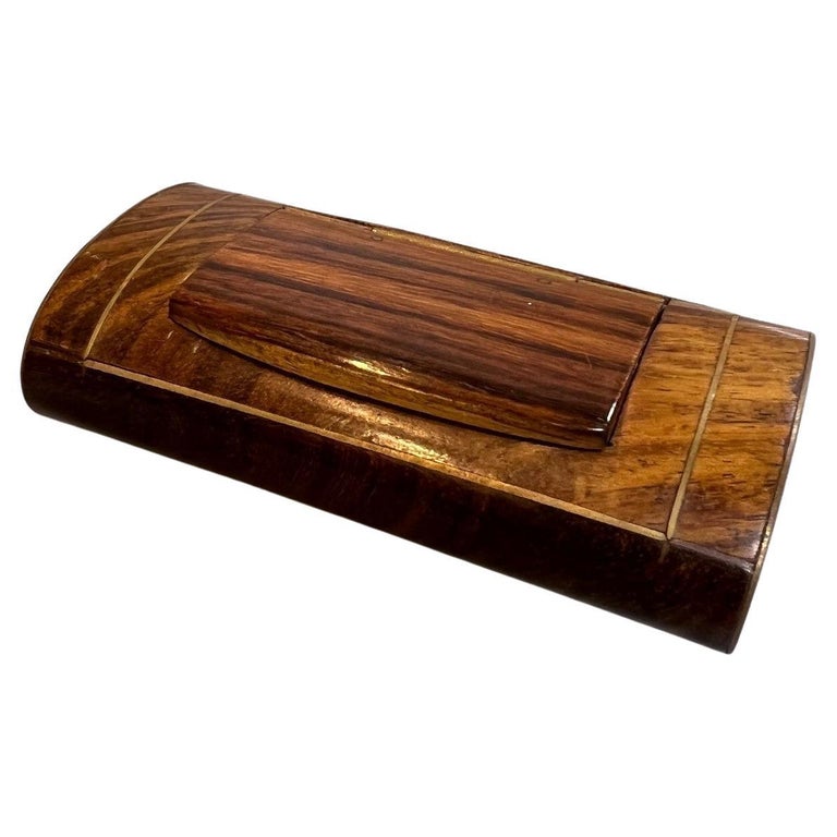 Mid 19th Century English Rosewood Oval Snuff Box with Brass Inlay at ...