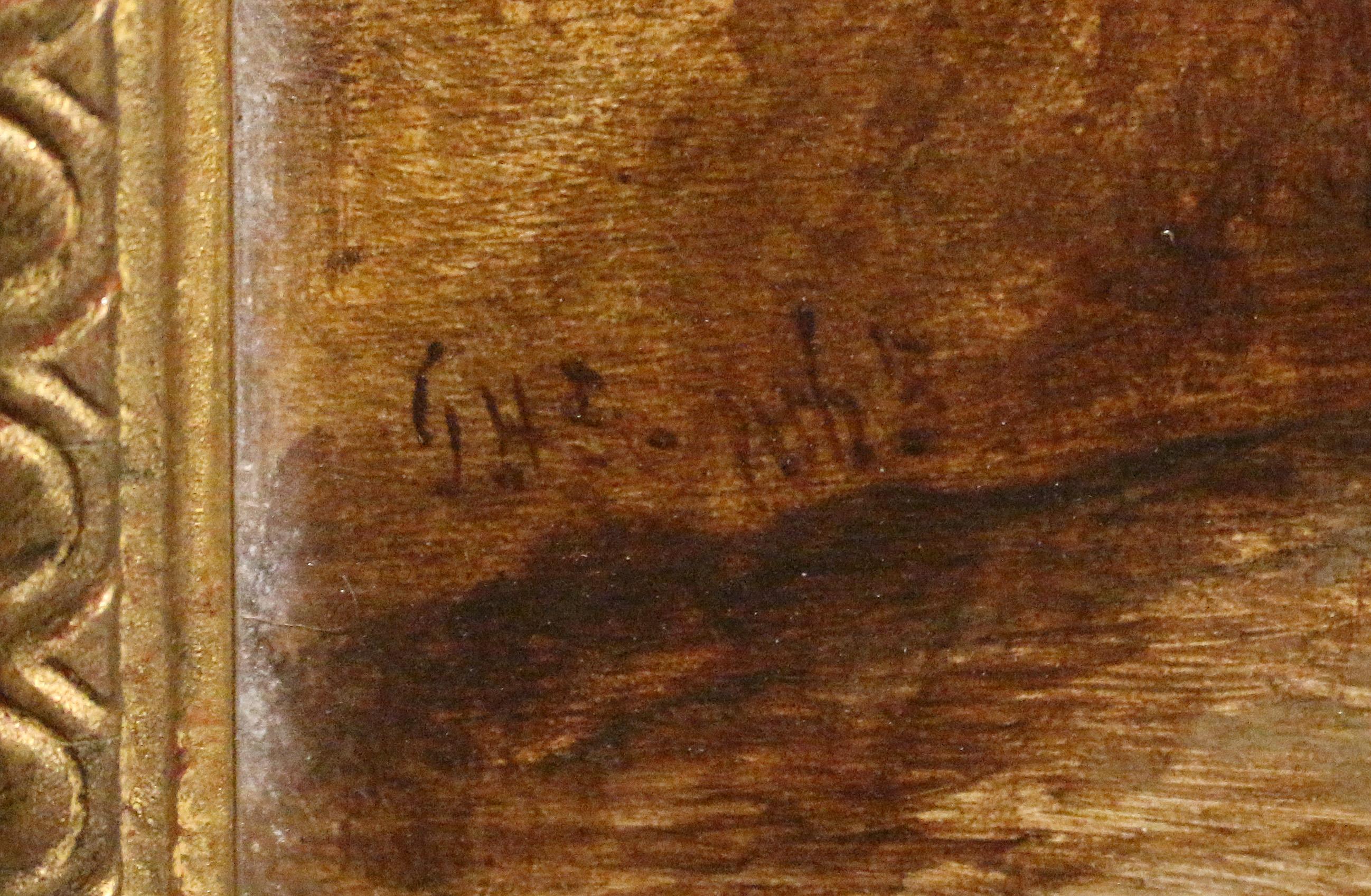 Mitte des 19. Jahrhunderts English School Öl auf Karton Gemälde (Gemalt) im Angebot
