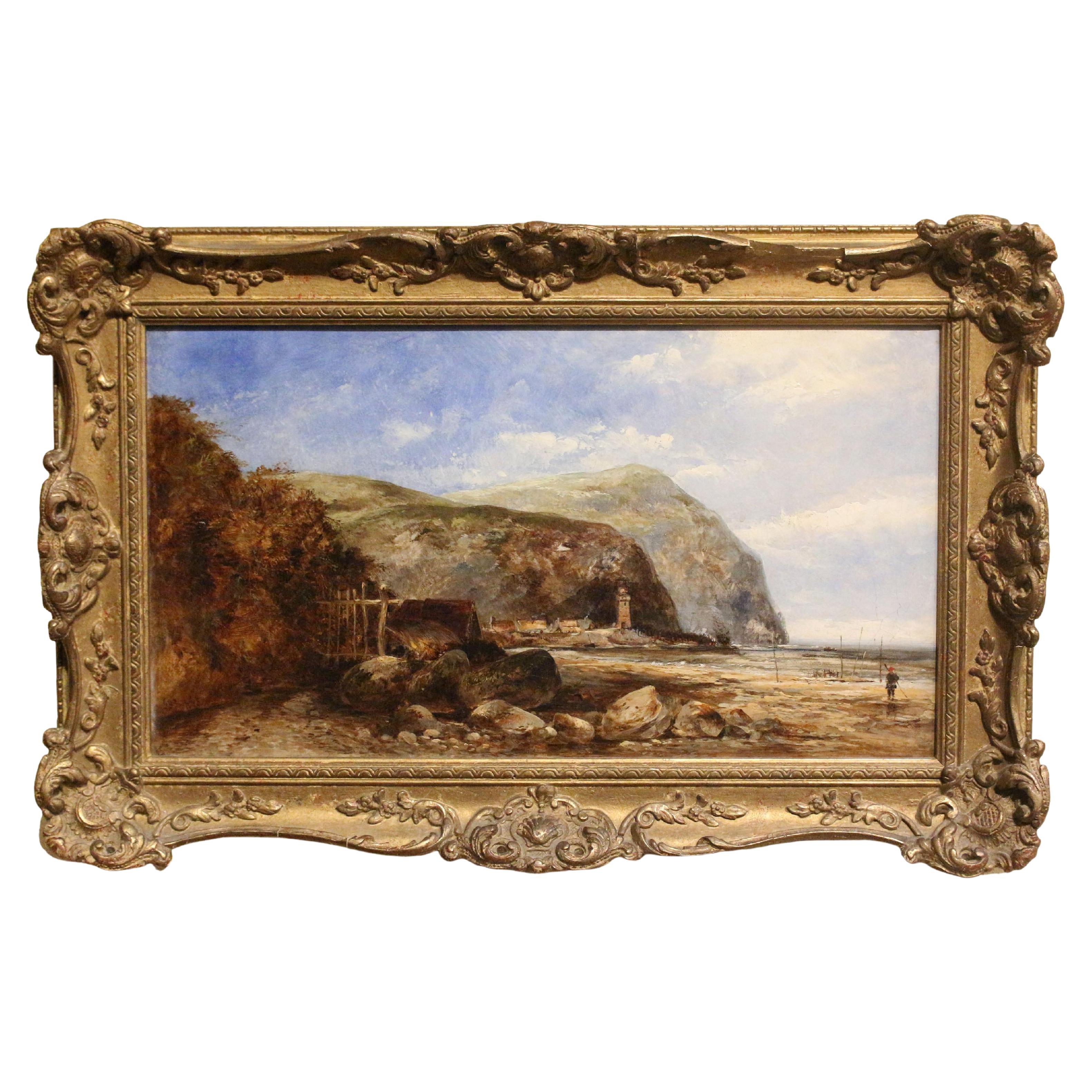Mid-19th Century English School Oil on Board Painting For Sale
