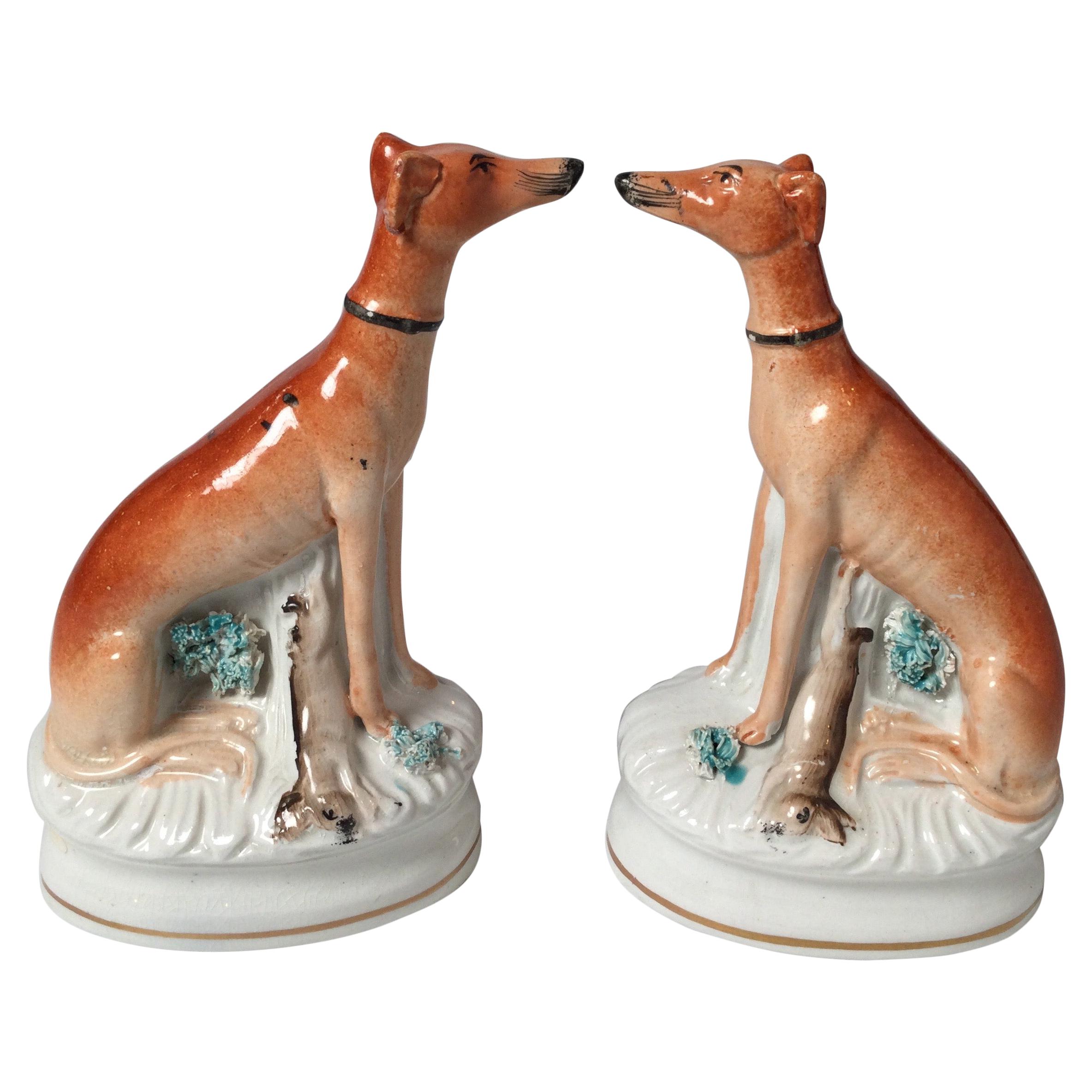 Mid 19th Century English Seated Greyhounds For Sale