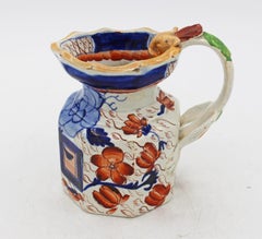 Mid-19th Century English Small Ironstone Octagonal Jug With Dragon Handle