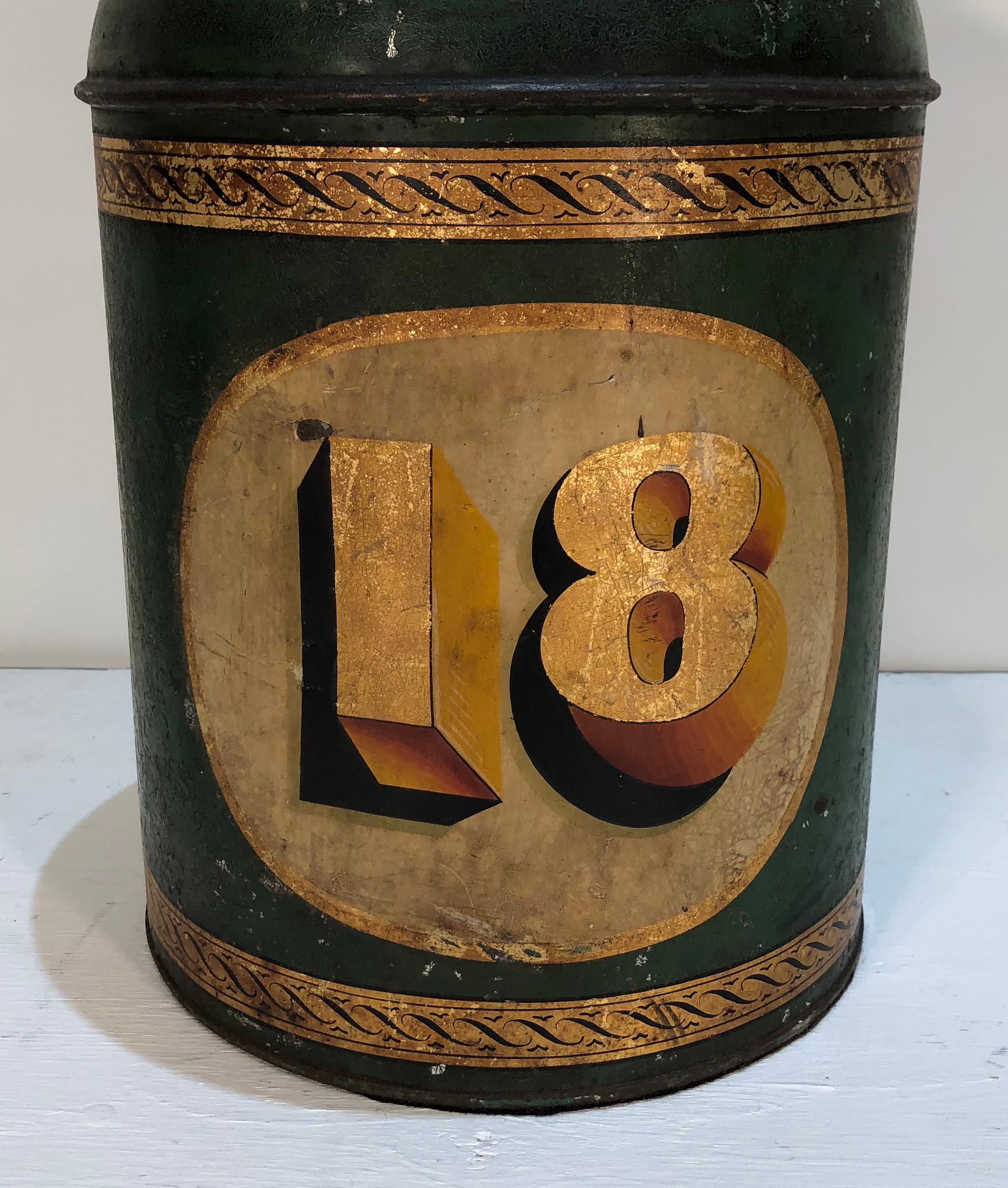 Chinese Export Mid-19th Century English Tole Spice or Tea Canister, Now as a Lamp