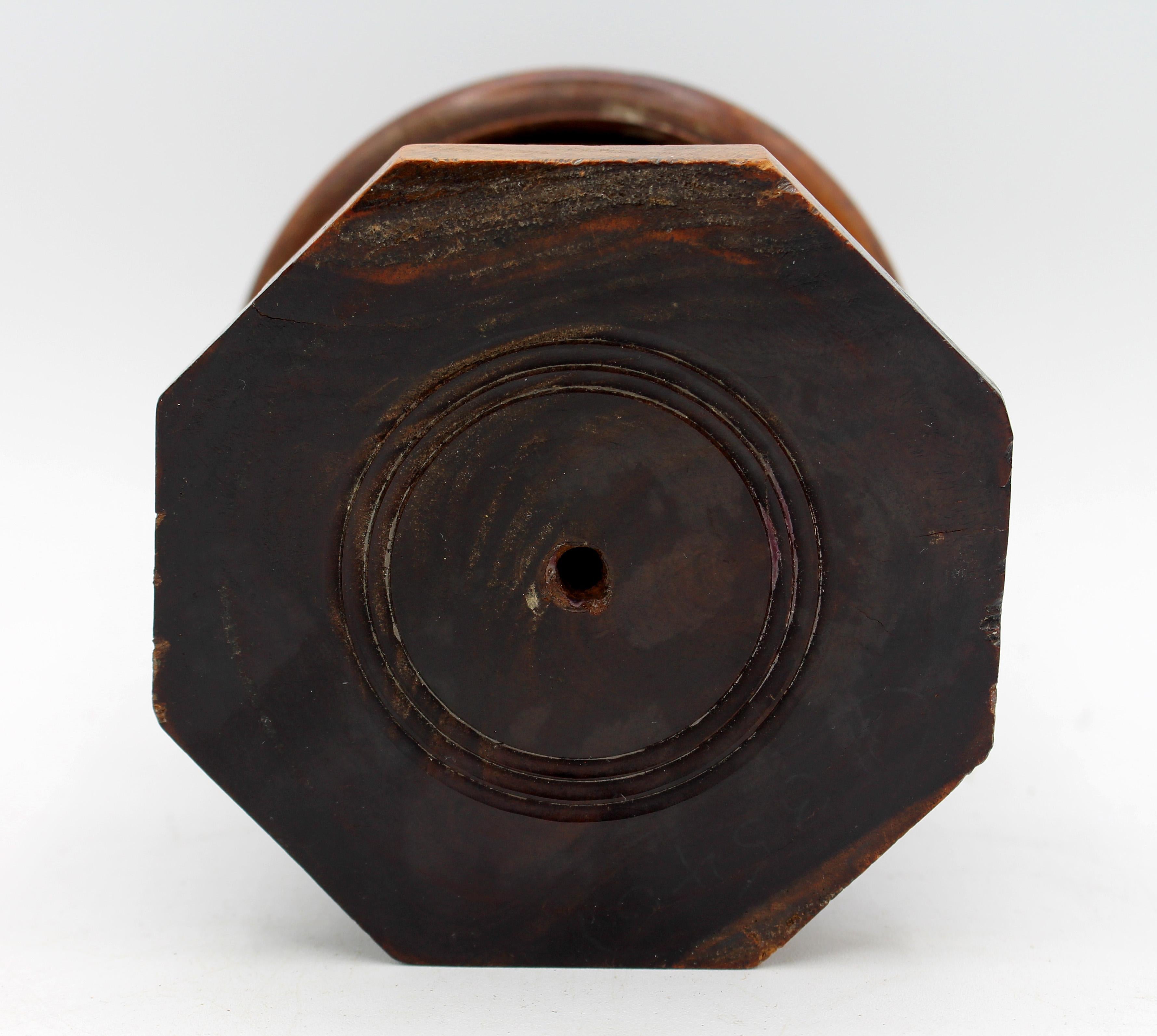 Victorian Mid-19th Century English Turned & Carved Treen Twine Holder Box For Sale