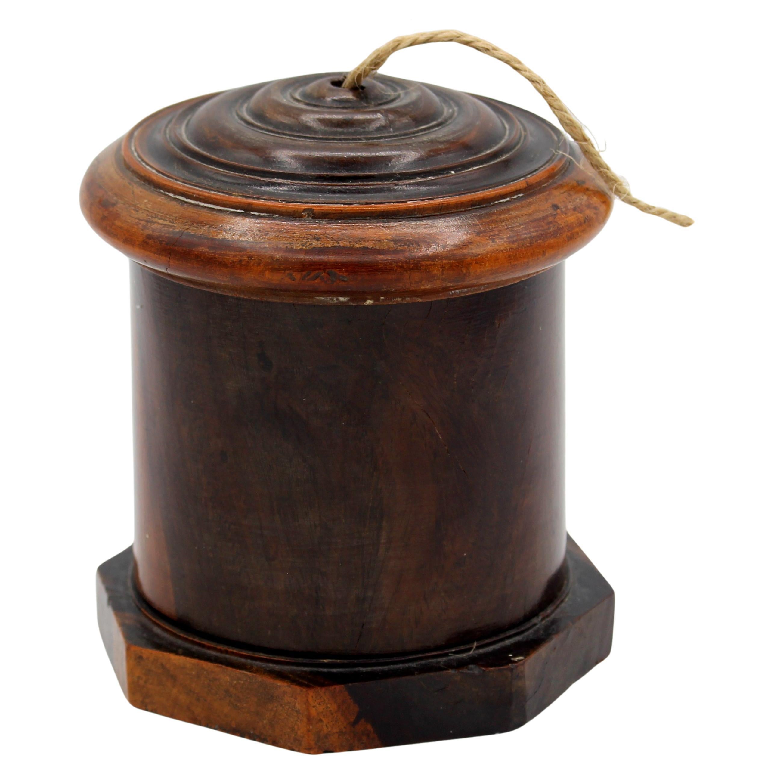 Mid-19th Century English Turned & Carved Treen Twine Holder Box