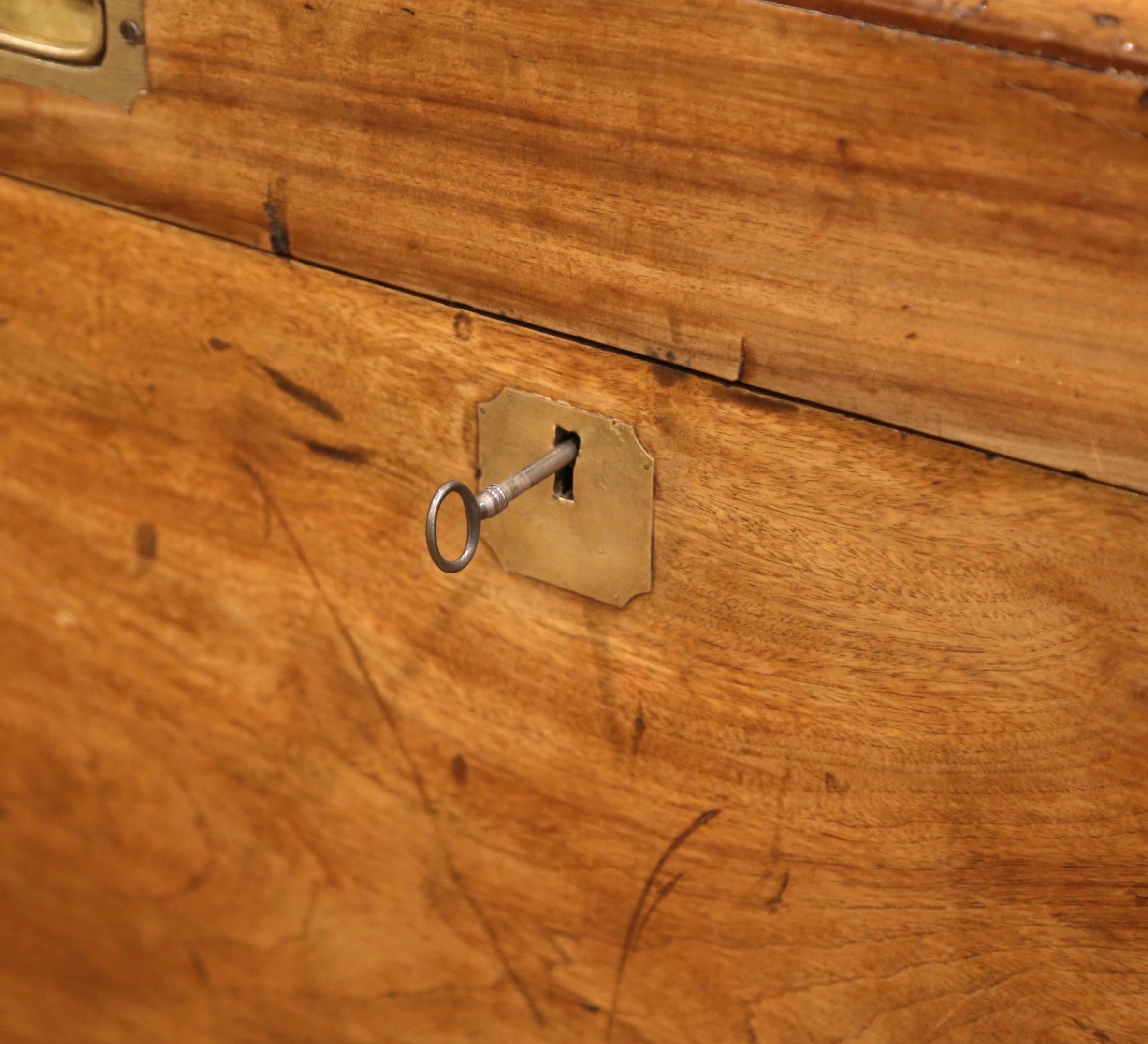 Mid-19th Century English Walnut and Brass Trunk Coffee Table 1