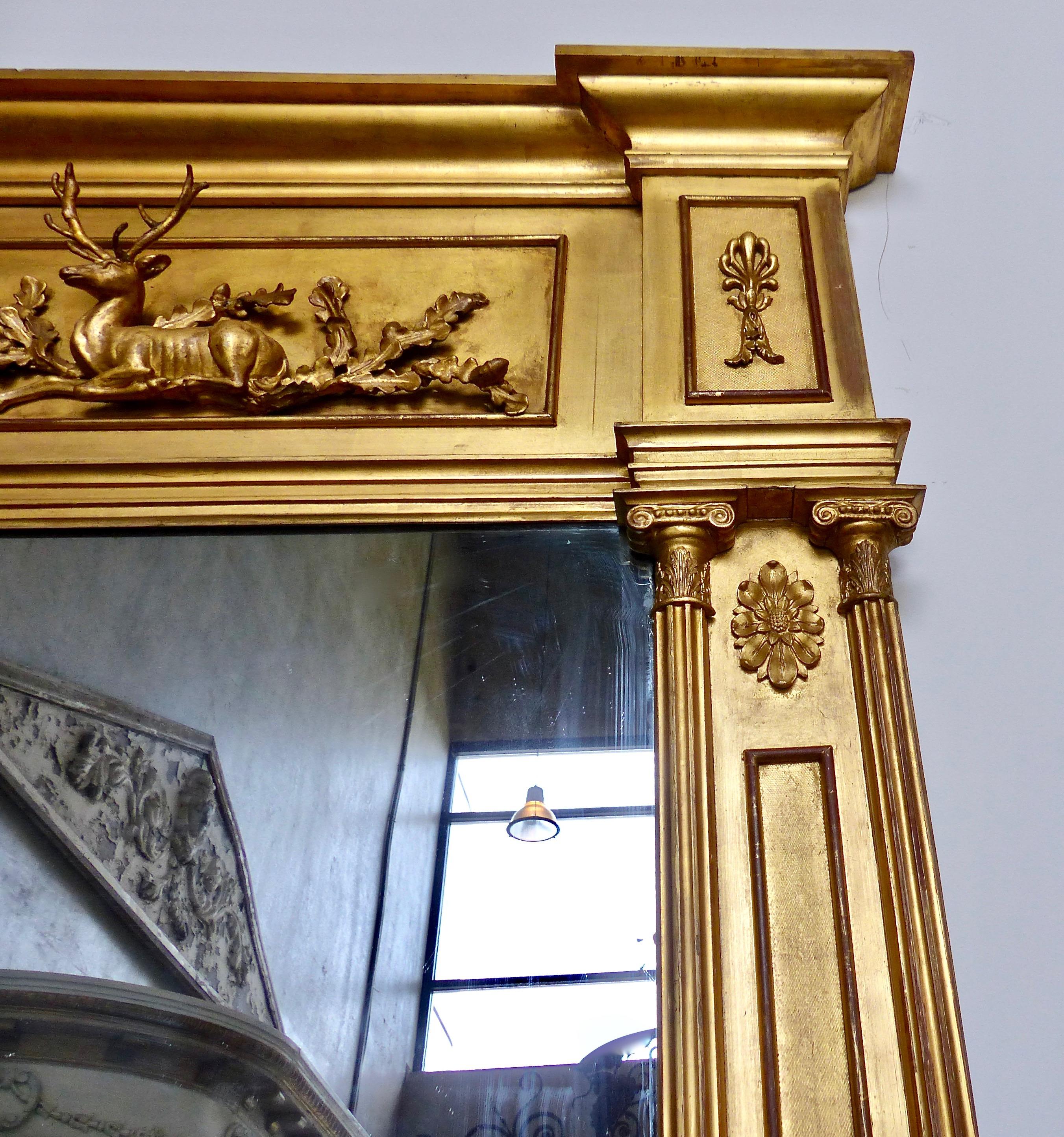 Mid-19th Century English Water Giltwood Regency Mantel Mirror 2
