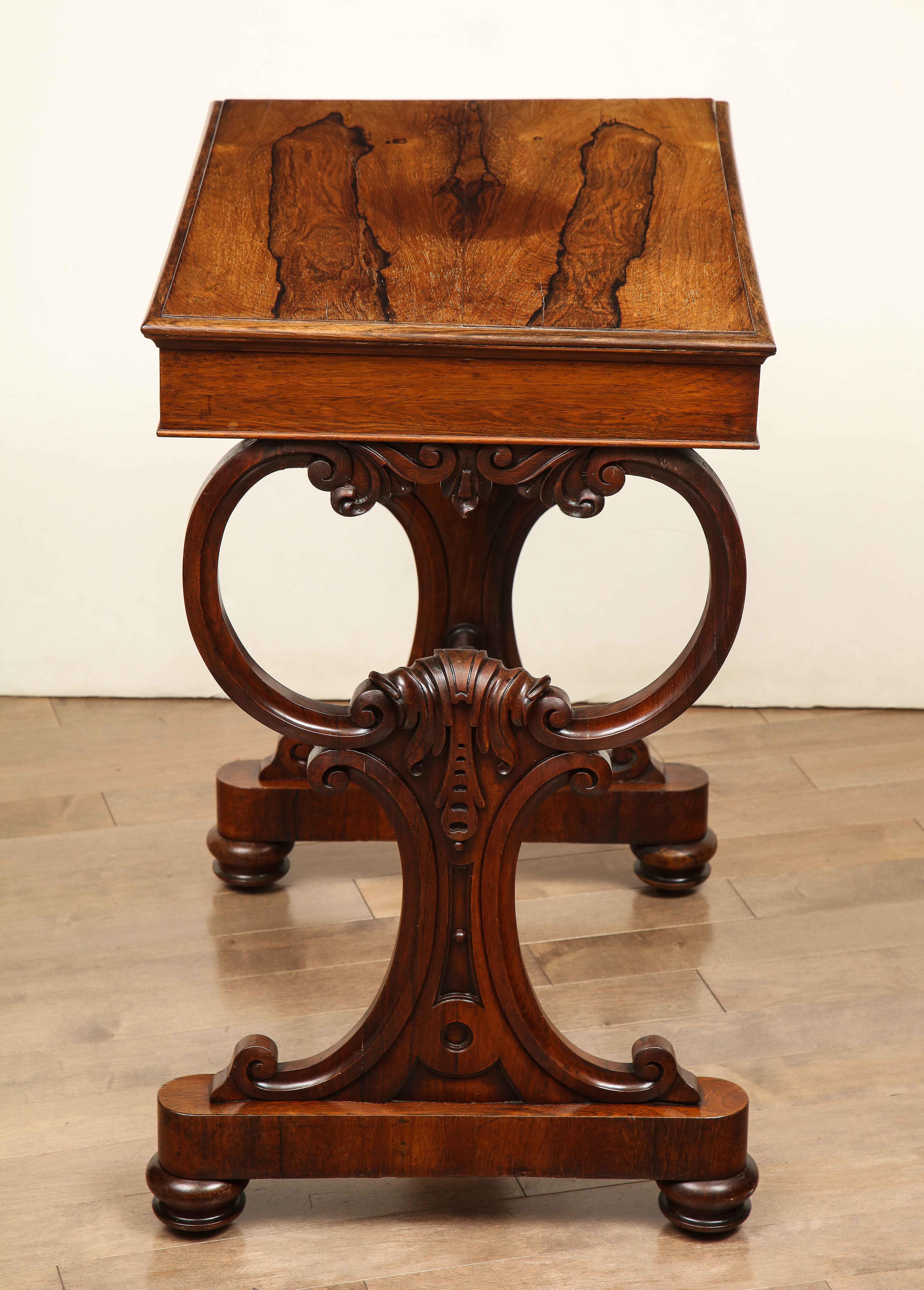 Fruitwood Mid-19th Century English Work Table with Drawer and Fitment For Sale