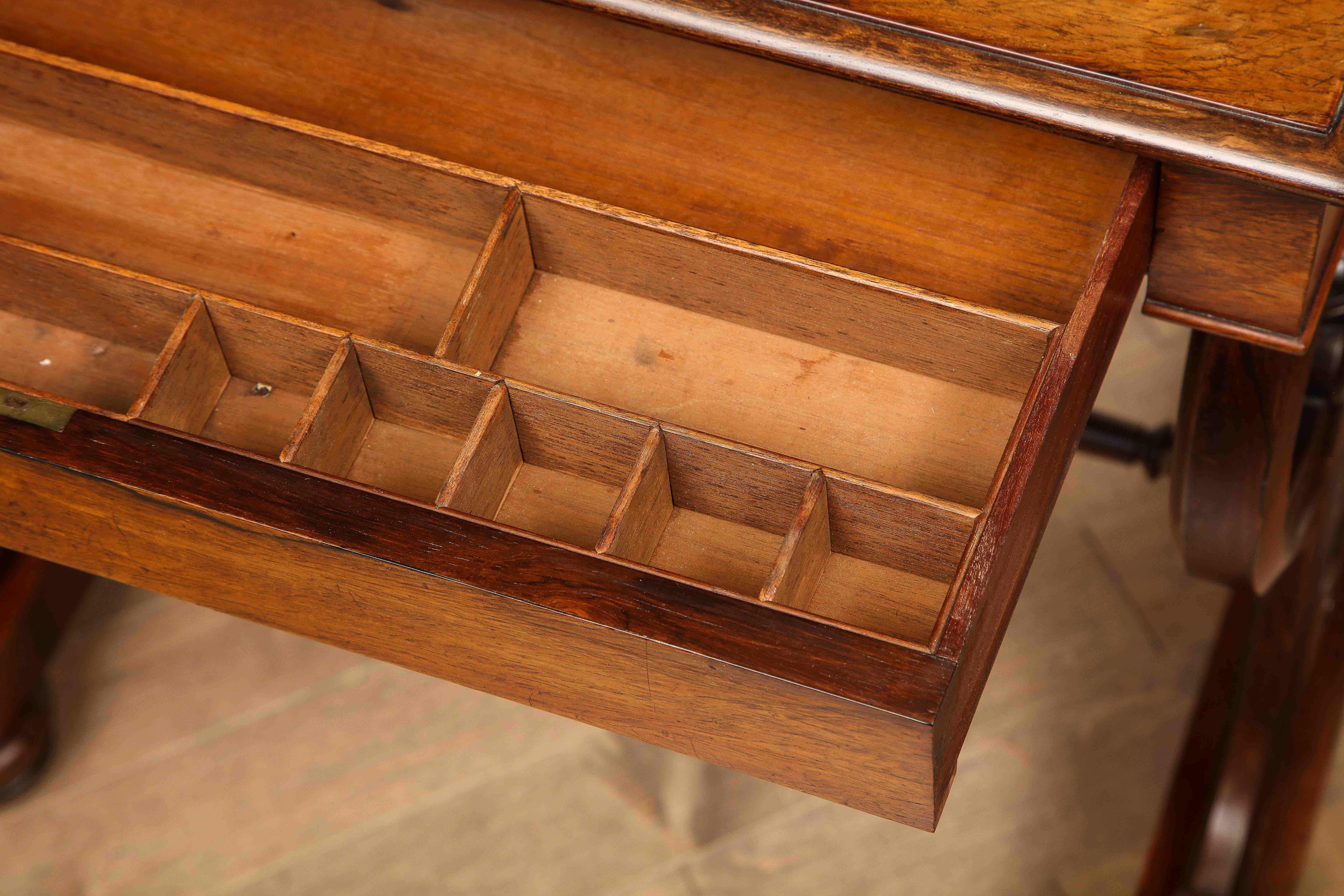 Mid-19th Century English Work Table with Drawer and Fitment For Sale 4