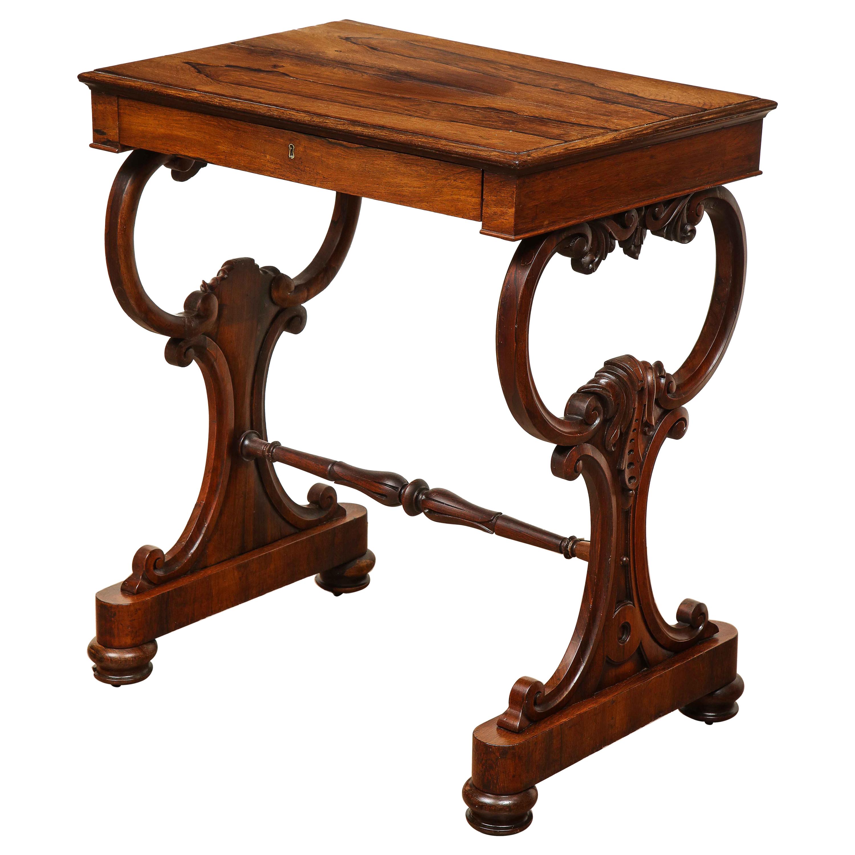 Mid-19th Century English Work Table with Drawer and Fitment For Sale