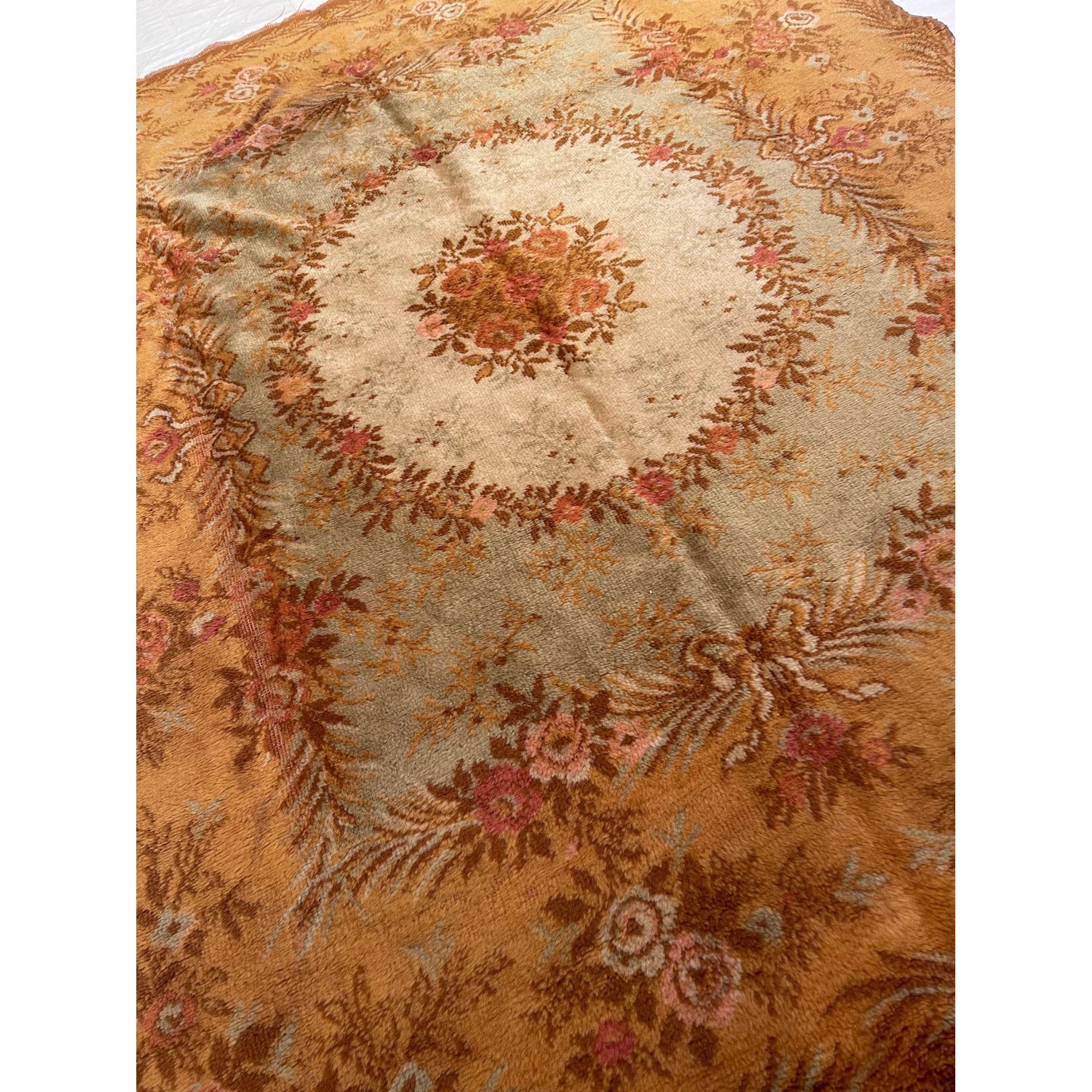 Mid-19th Century European Aubusson Style Rug 5'7'' x 4'5'' , handmade and hand-knotted, empire traditional style