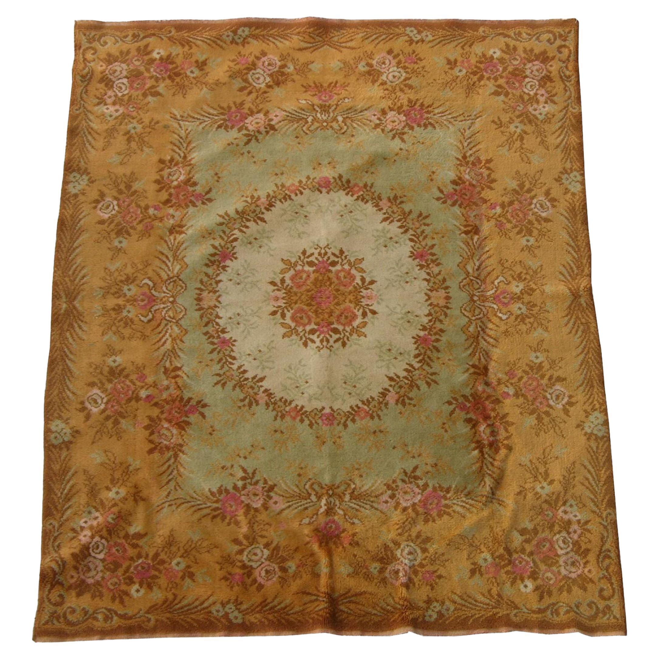 Mid-19th Century European Aubusson Style Rug For Sale