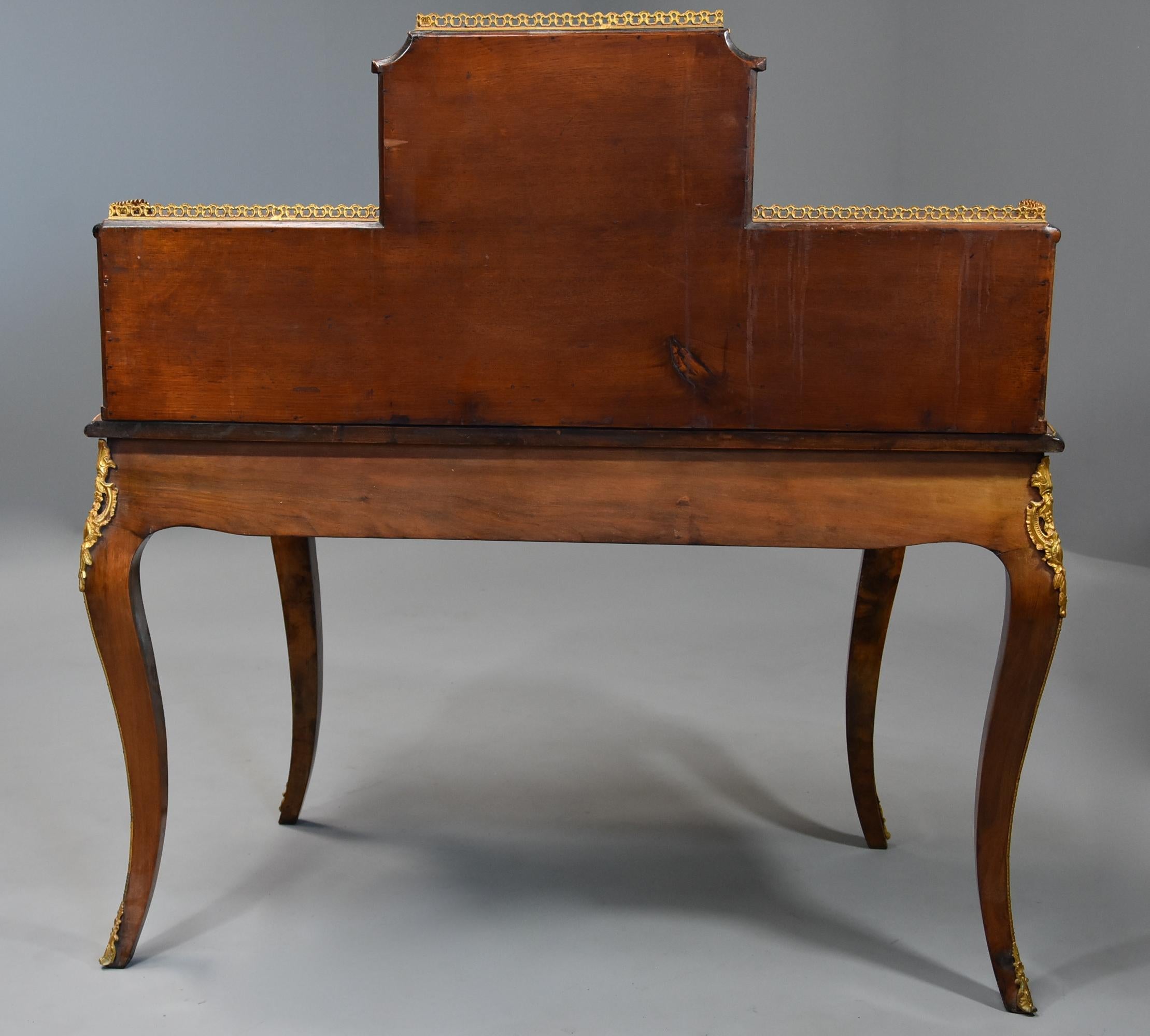 Mid-19th Century Fine Quality Burr Walnut Bonheur de Jour in the French Style For Sale 8