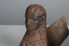 Mid 19th Century Firedogs, Sphinx Andirons, Cast Iron, 40 cm