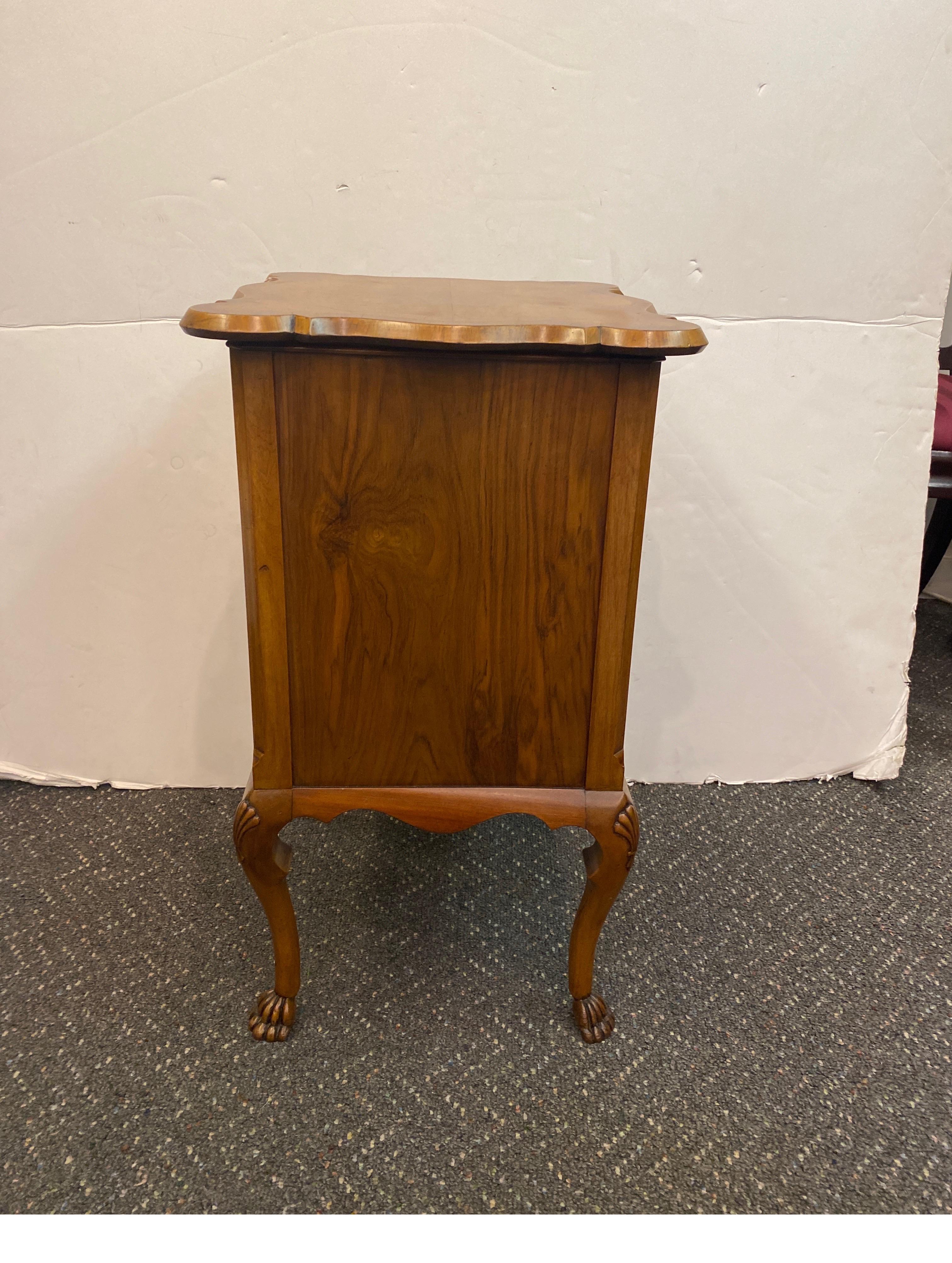 Mid 19th Century Flame Walnut Sewing Table Cabinet For Sale 1