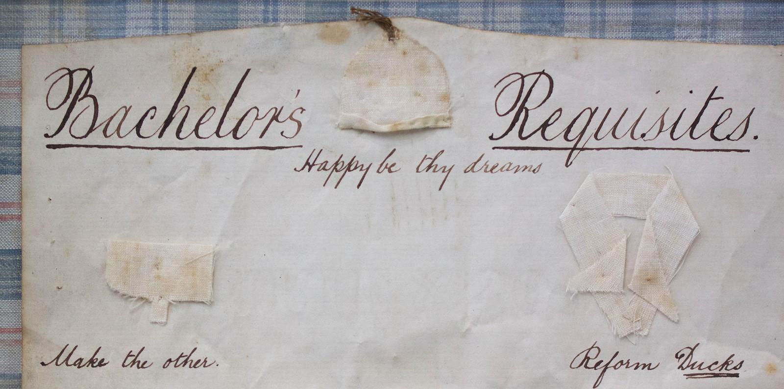 Mid-19th Century Framed 'Bachelor's Requisites' For Sale 4