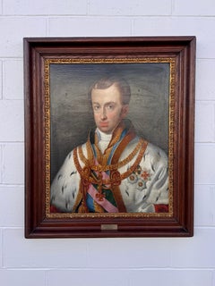 Mid-19th Century Framed Oil Portrait of EMPEROR FERDINAND I Austria (1793-1875)